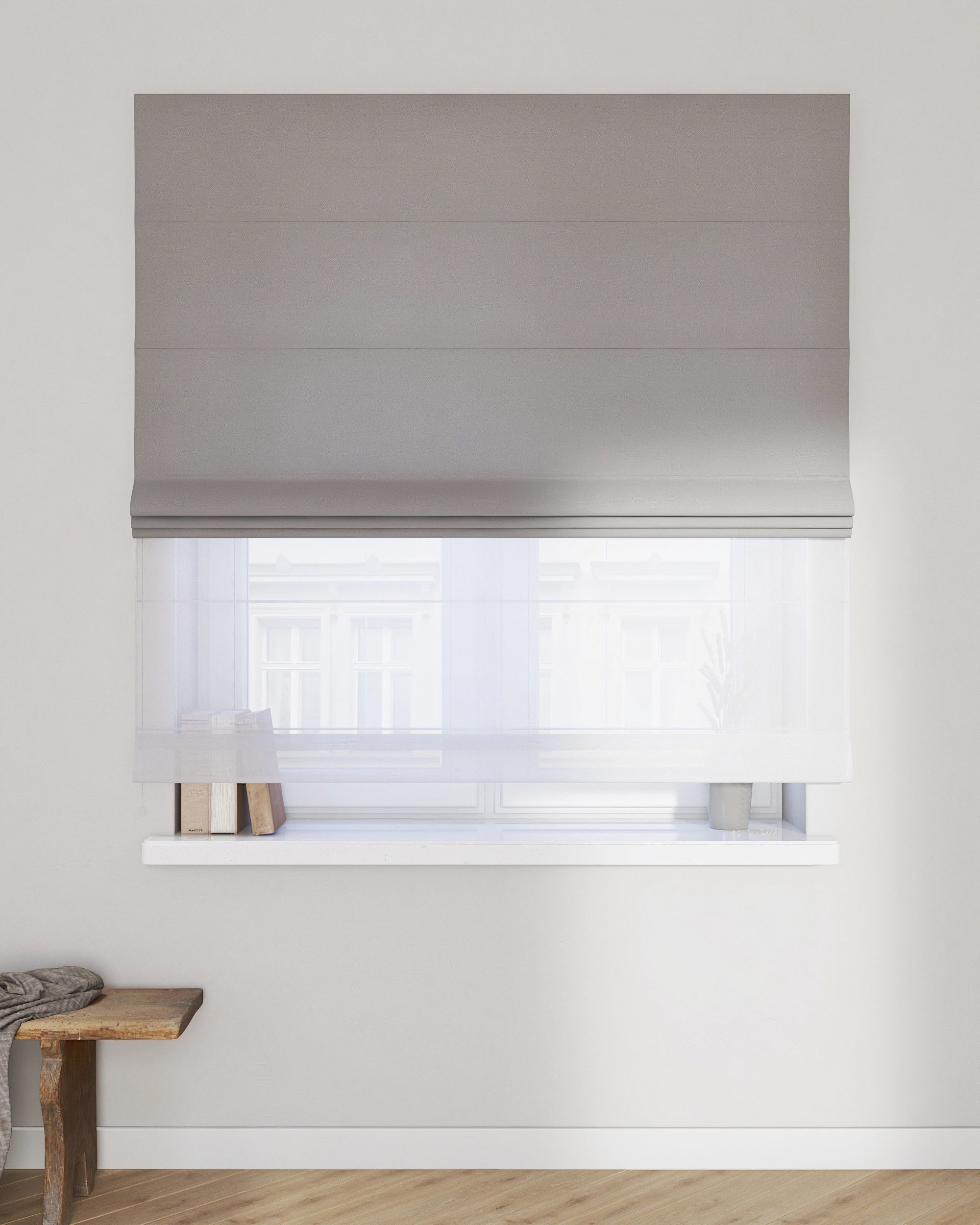 Vouwgordijn Duo kleur product grijs (hover)