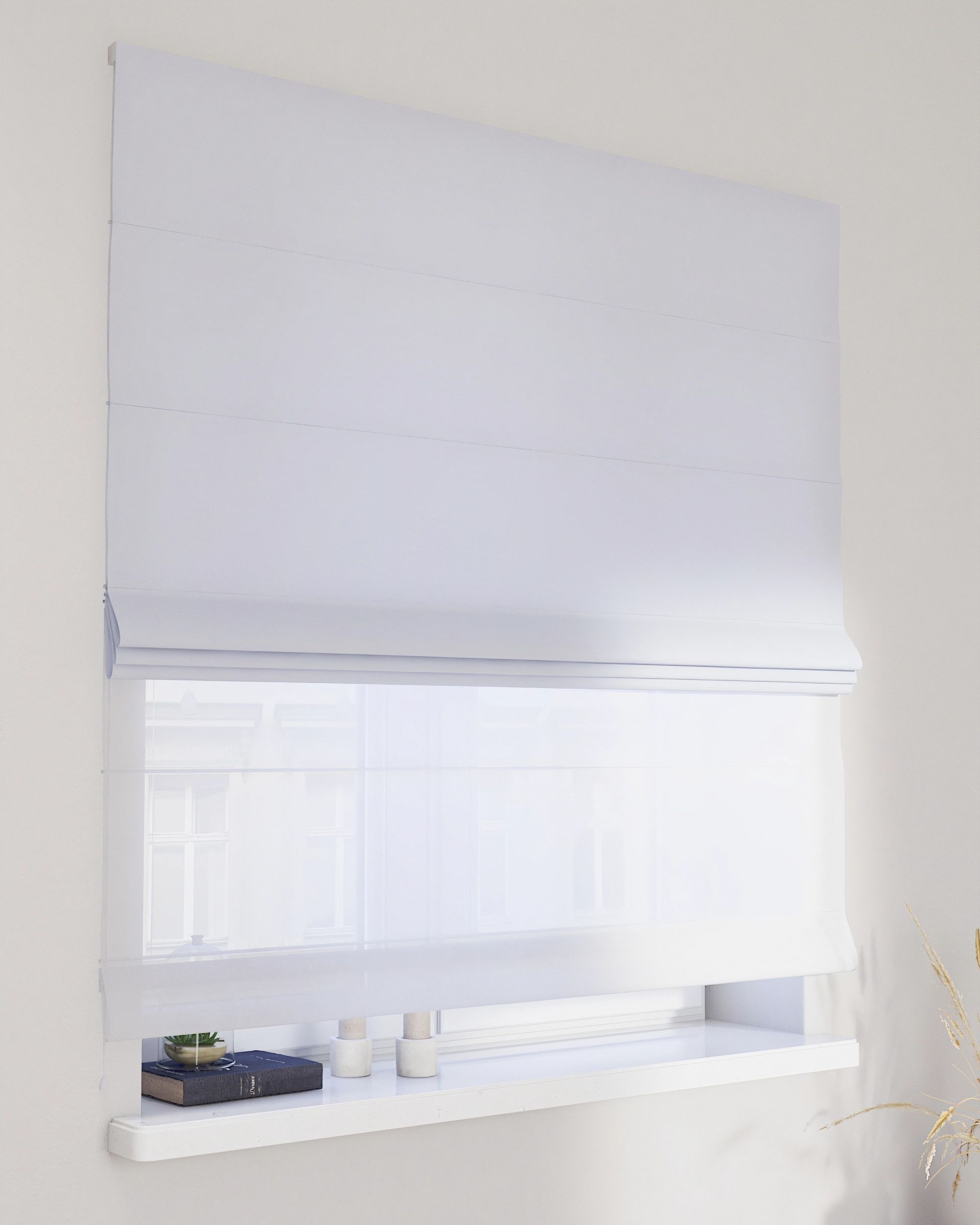 Vouwgordijn Duo kleur product blauw