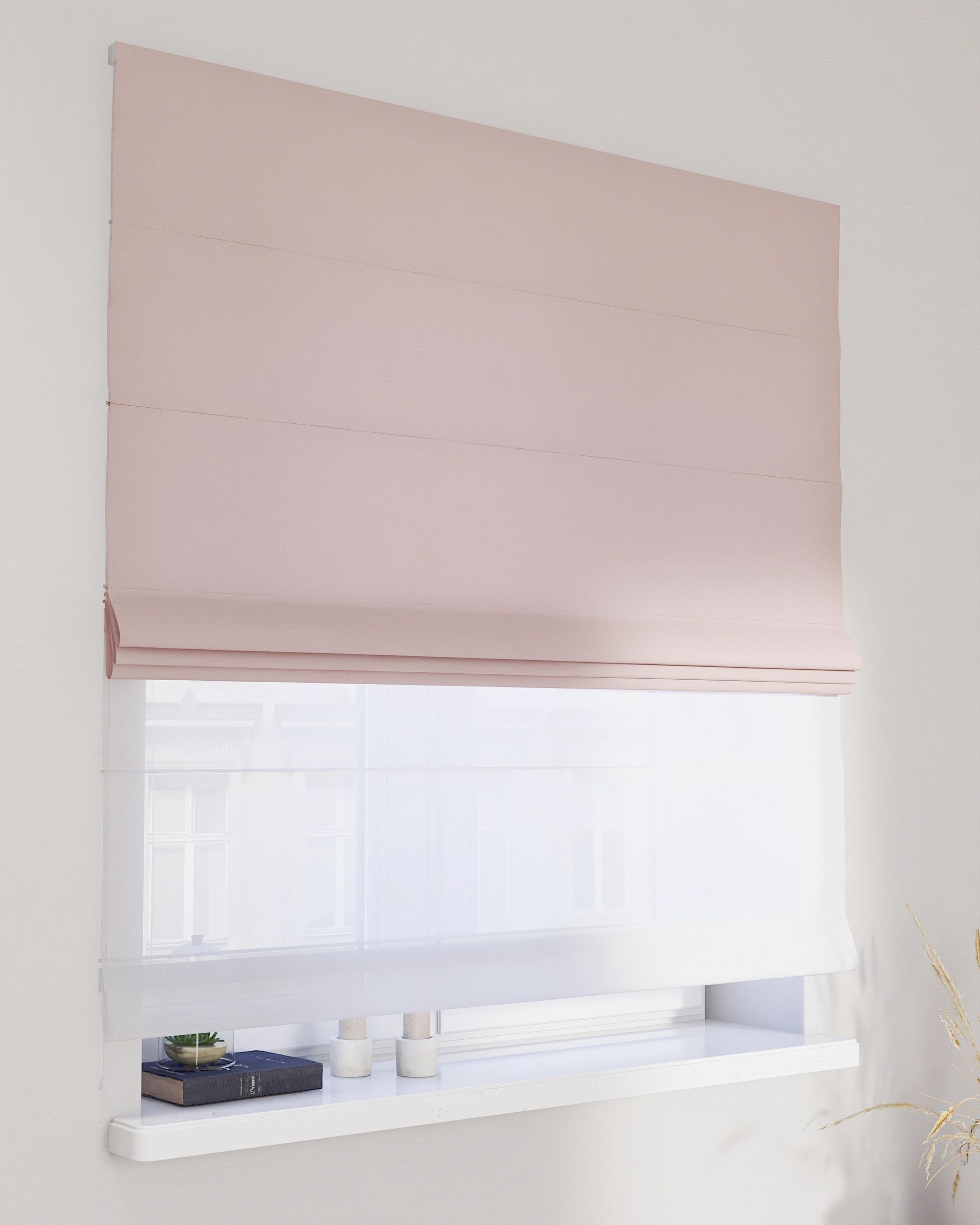 Vouwgordijn Duo kleur product roze