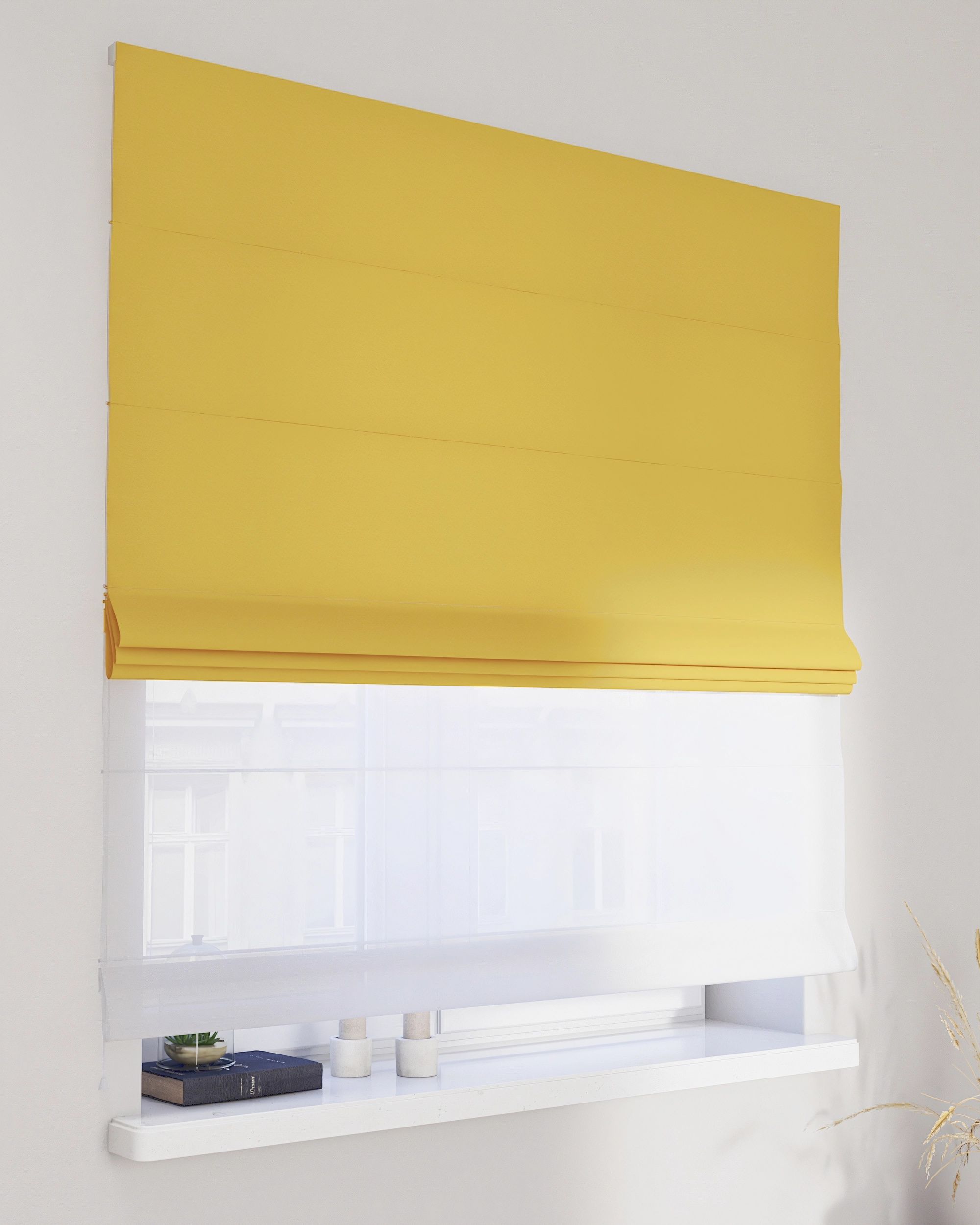 Vouwgordijn Duo kleur product geel