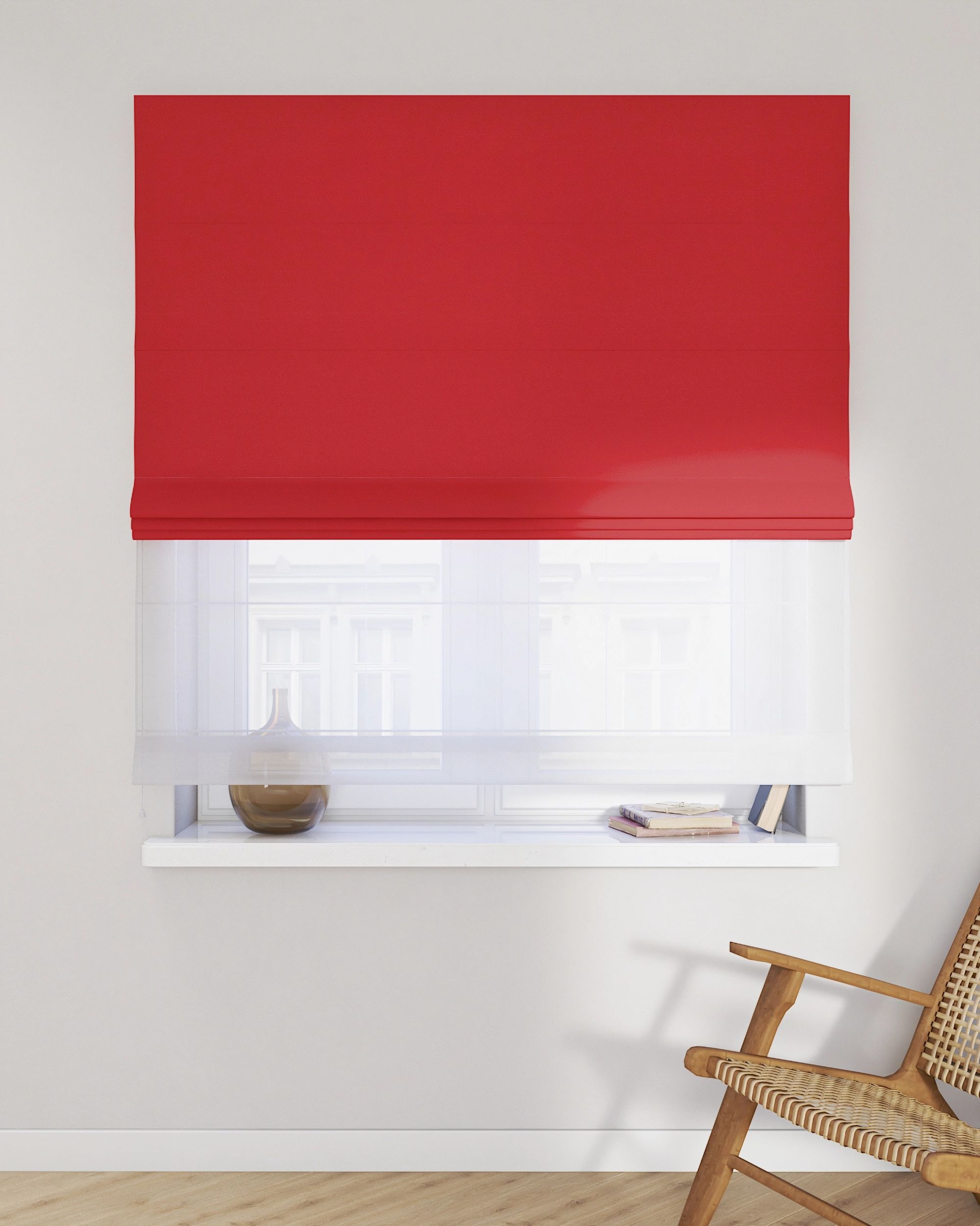 Vouwgordijn Duo kleur product rood (hover)