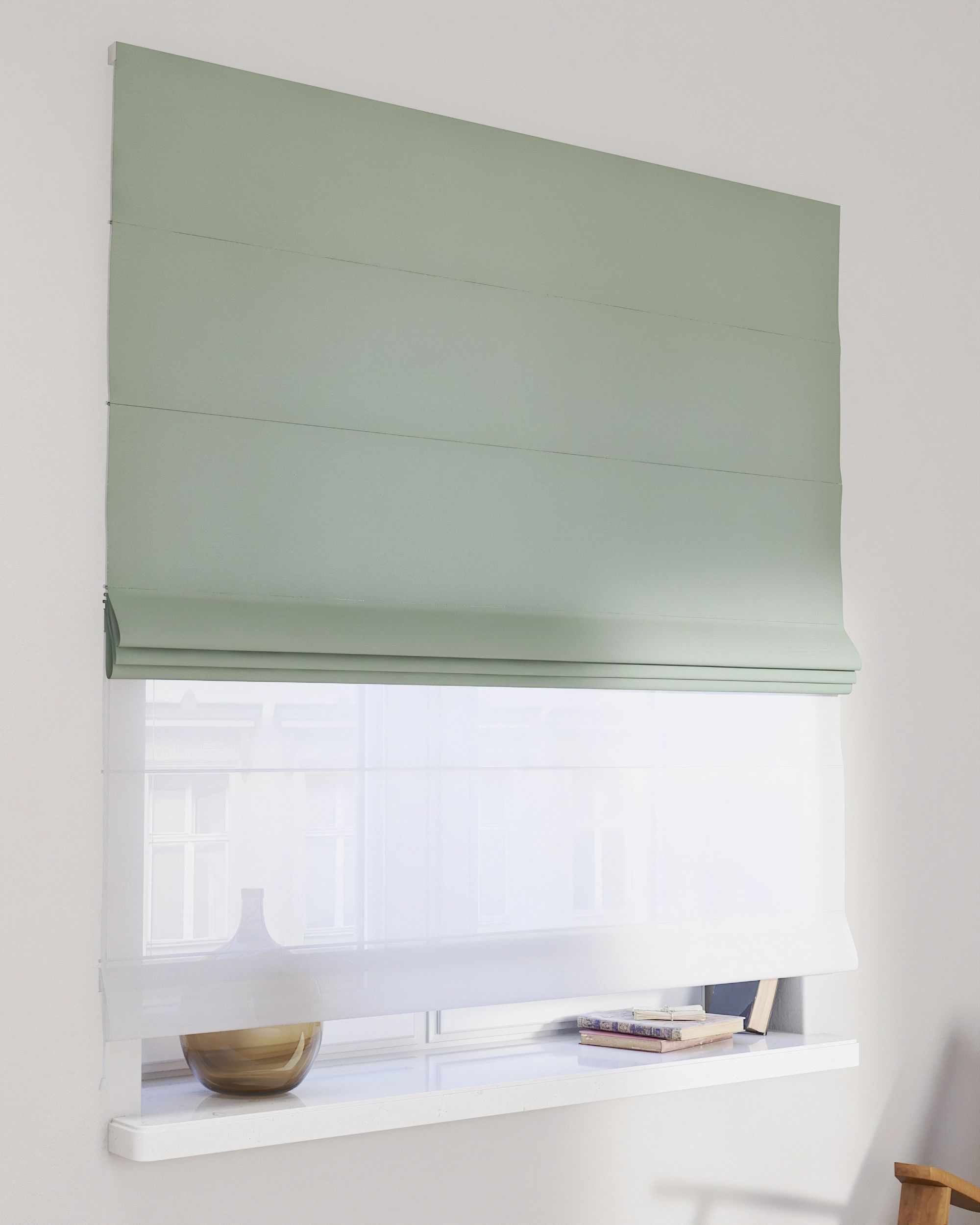 Vouwgordijn Duo kleur product groen
