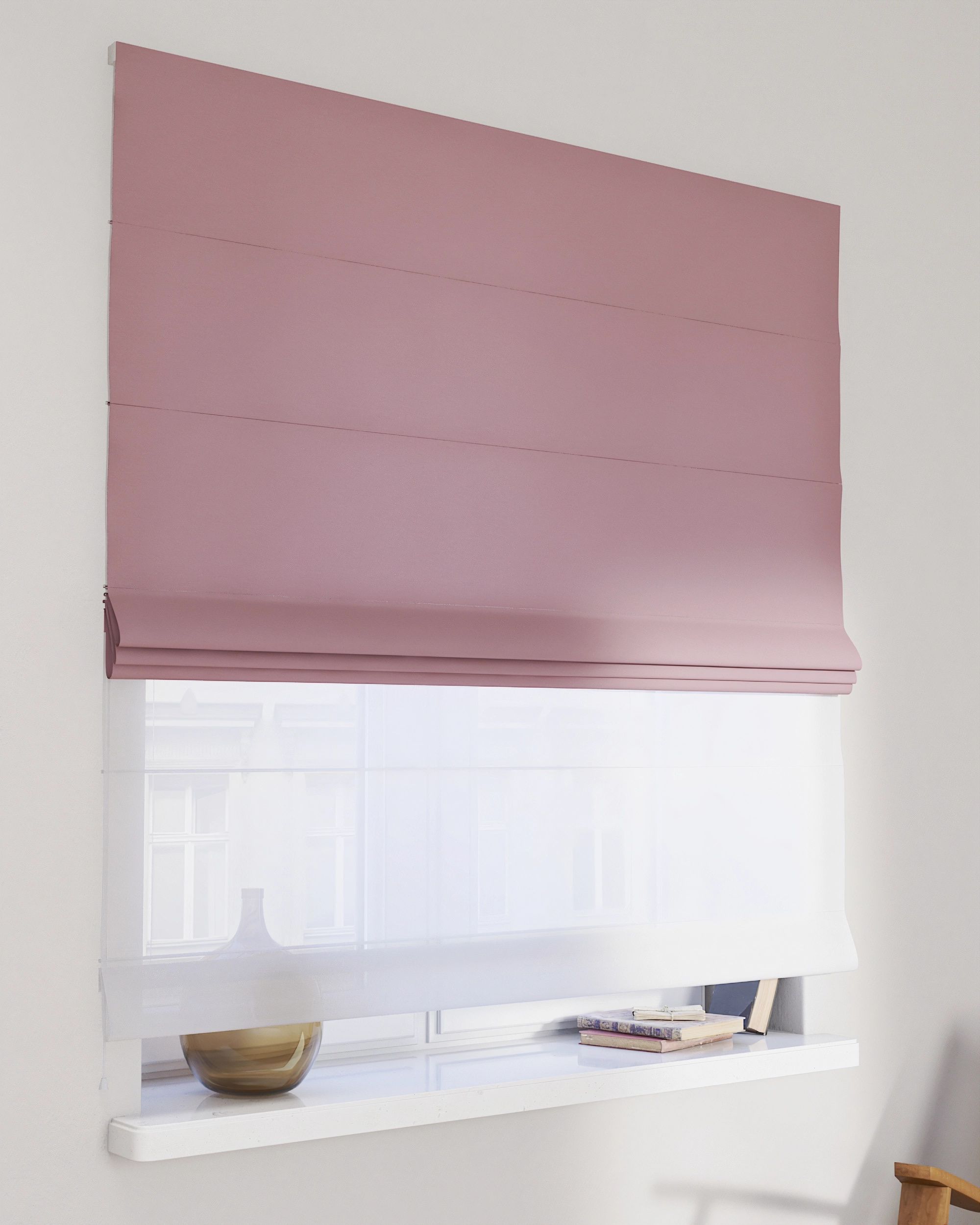 Vouwgordijn Duo kleur product roze