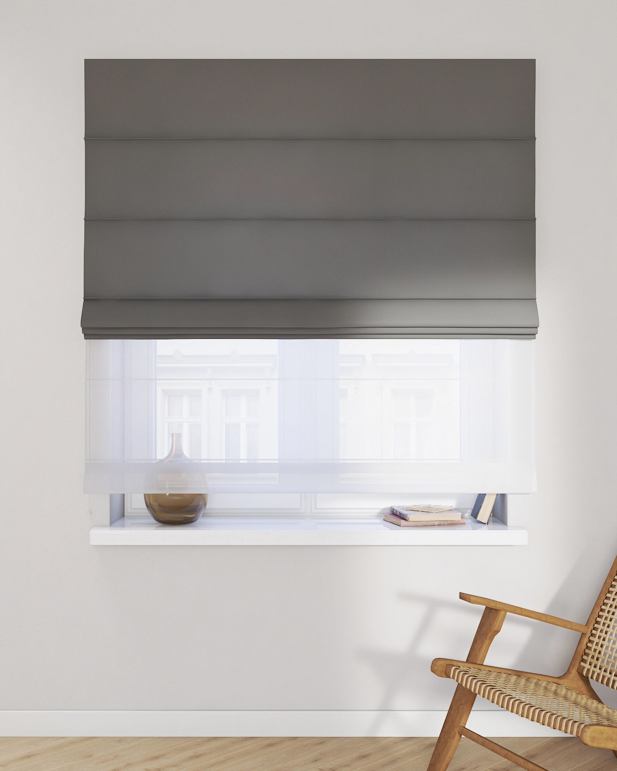 Vouwgordijn Duo kleur product grijs (hover)