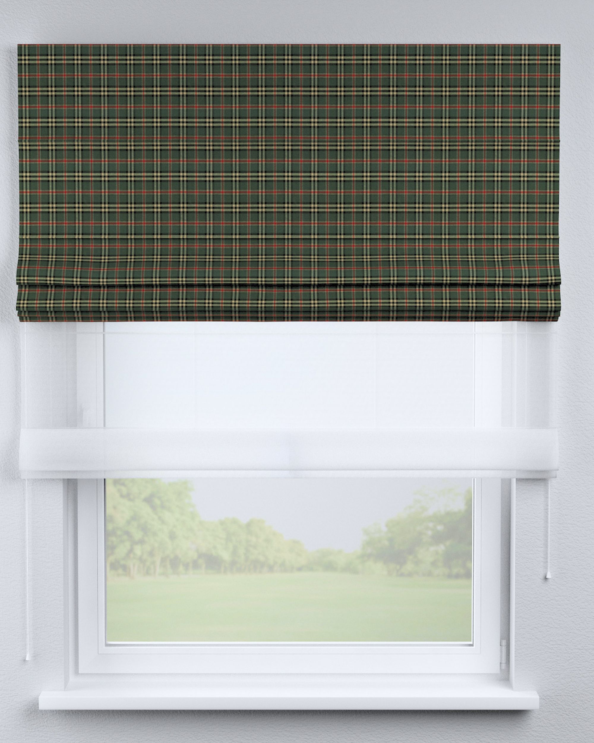Vouwgordijn Duo kleur product groen stof met patroon