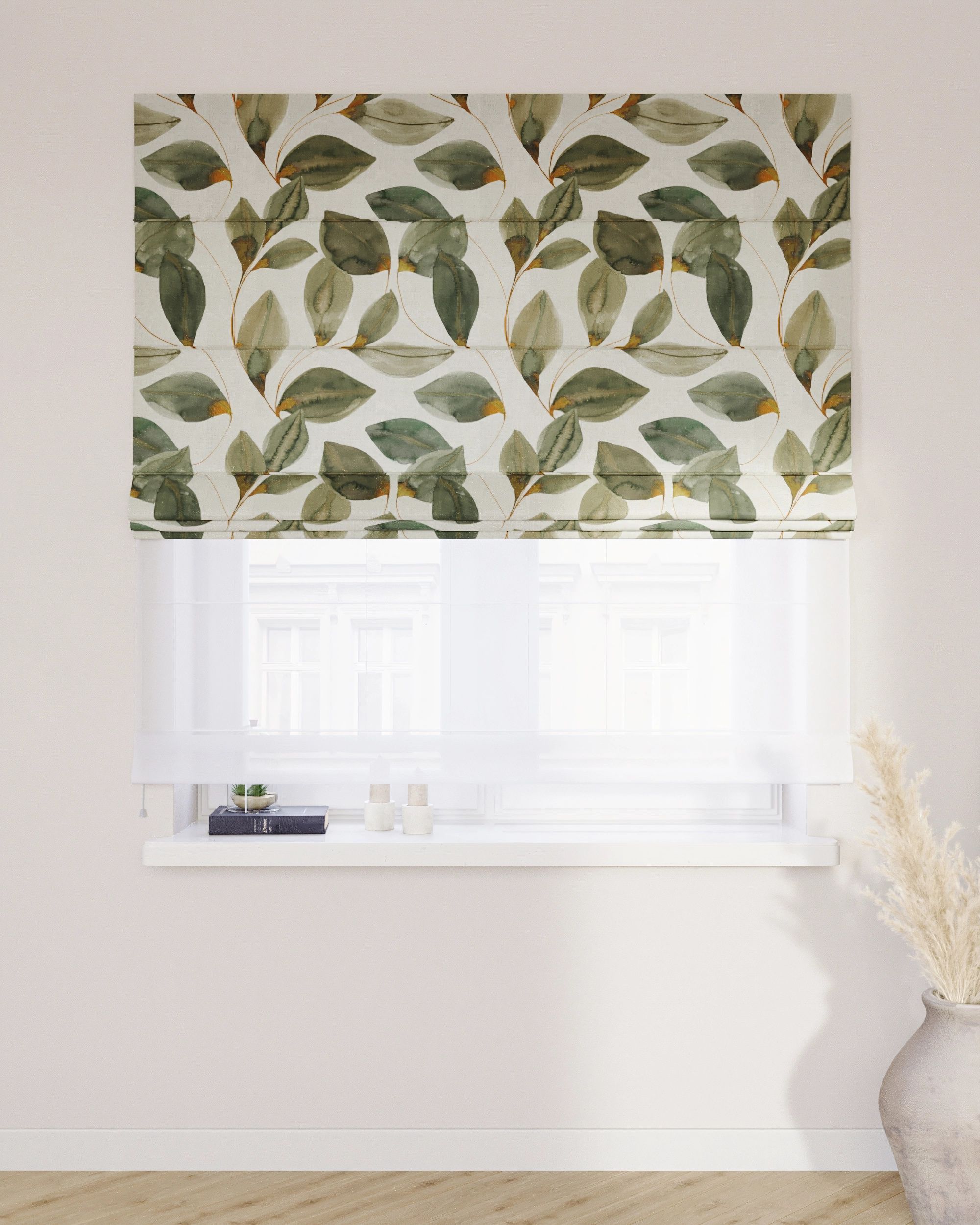 Vouwgordijn Duo kleur product meerkleurig stof met patroon (hover)