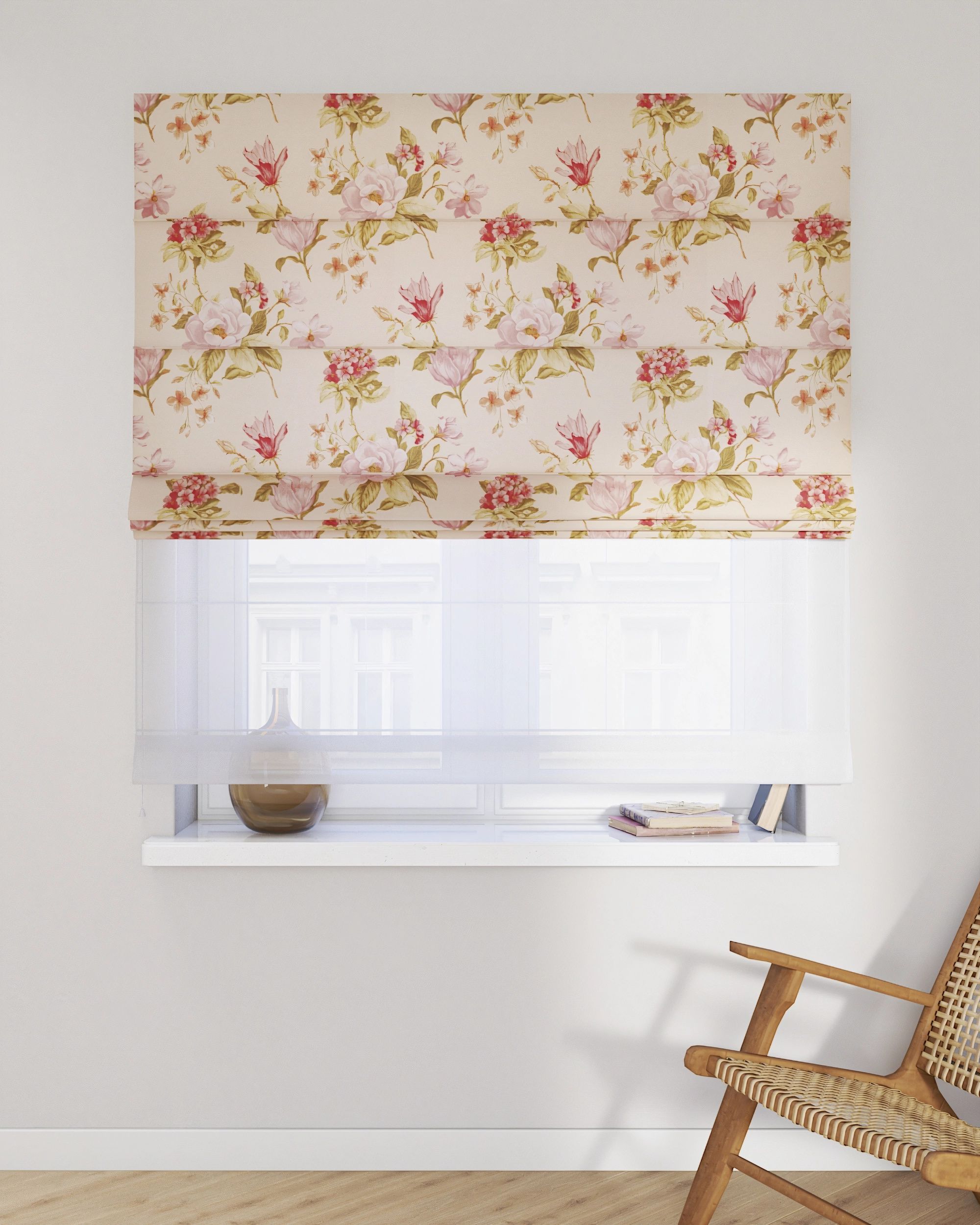 Vouwgordijn Duo kleur product meerkleurig stof met patroon (hover)