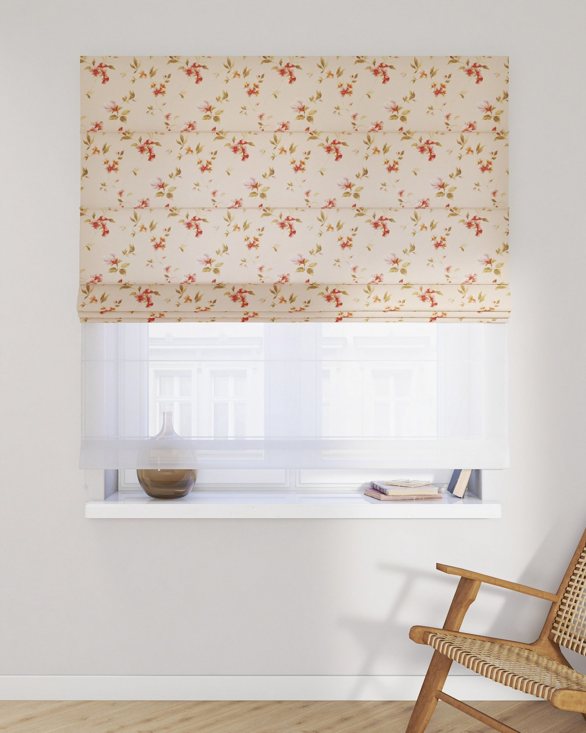 Vouwgordijn Duo kleur product meerkleurig stof met patroon (hover)