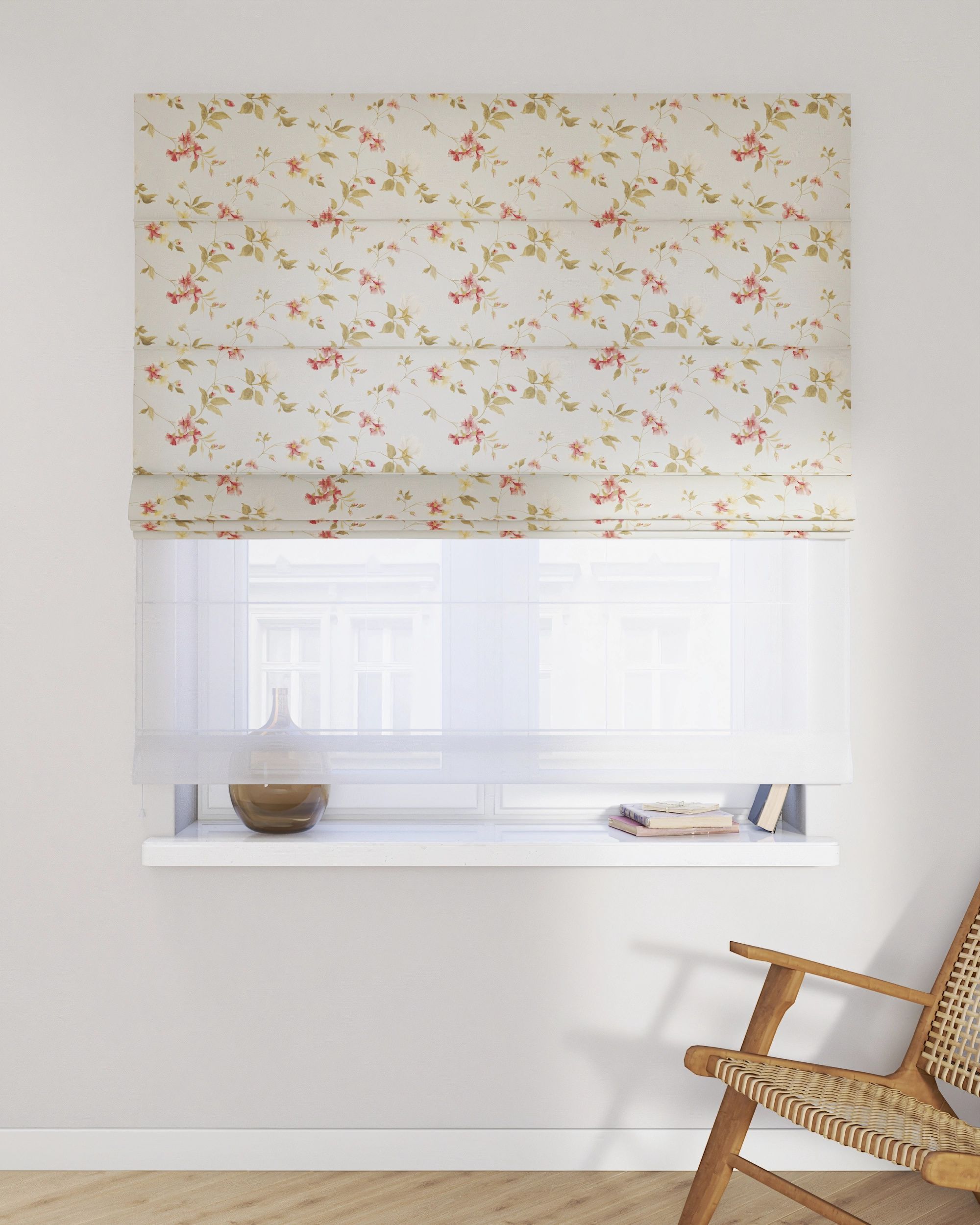 Vouwgordijn Duo kleur product meerkleurig stof met patroon (hover)