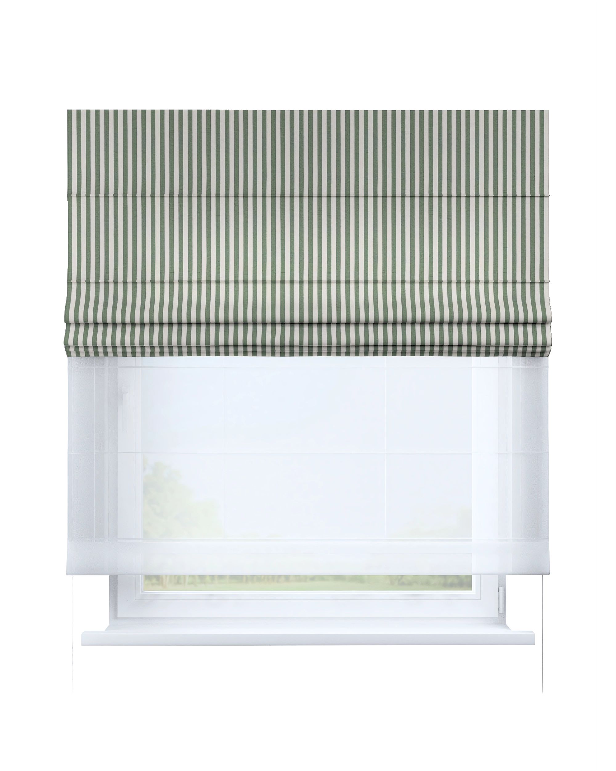 Vouwgordijn Duo kleur product groen stof met patroon