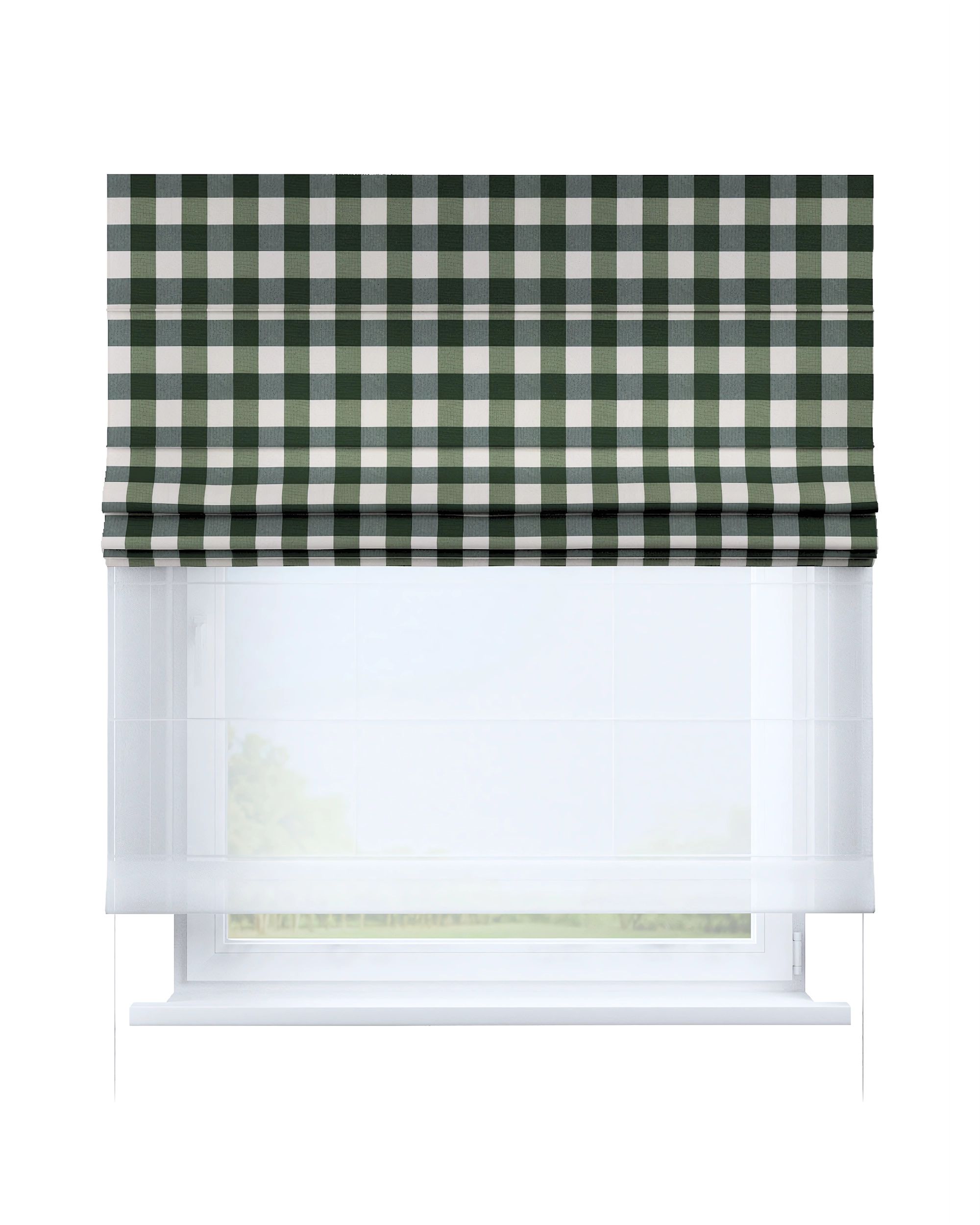 Vouwgordijn Duo kleur product groen stof met patroon