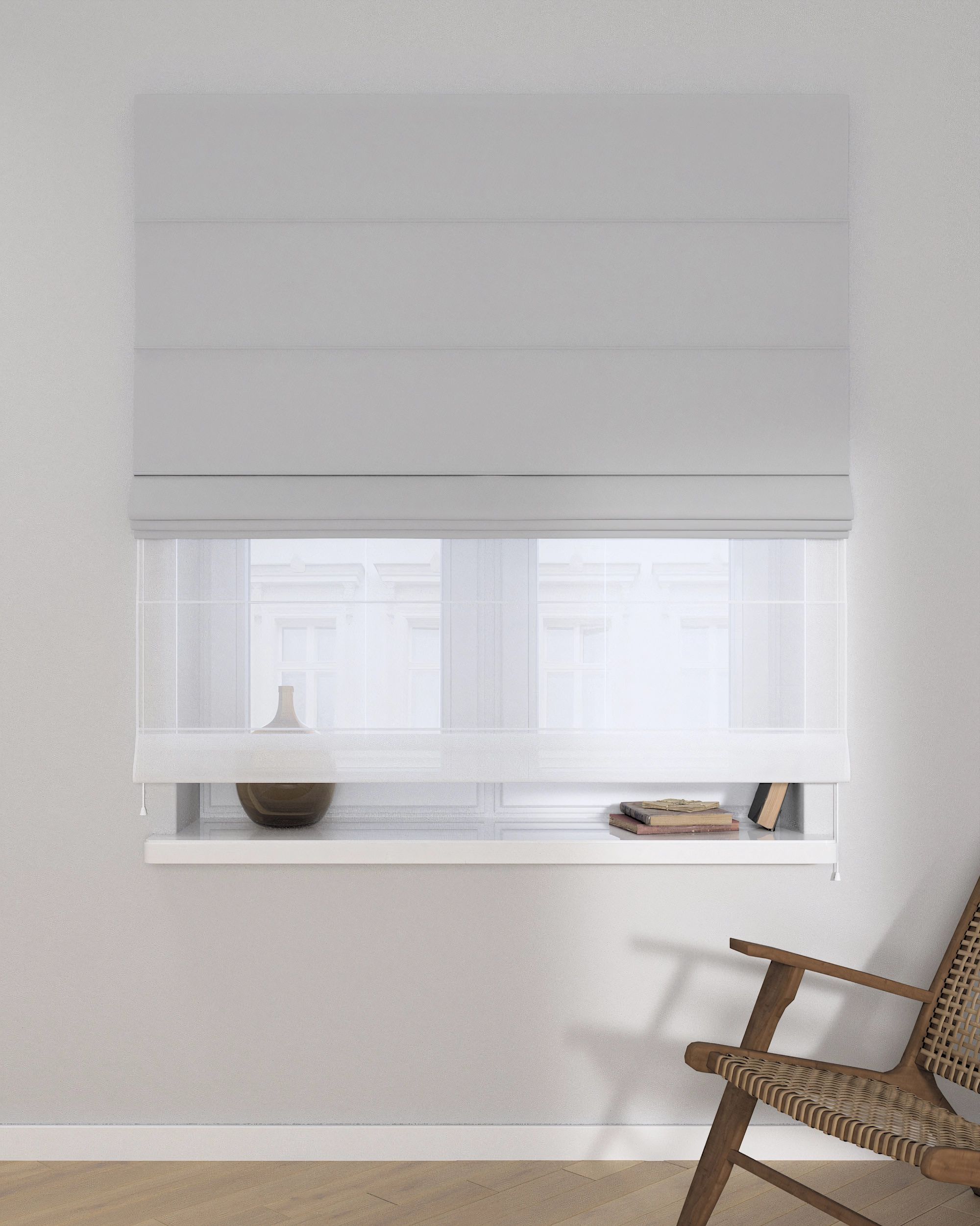 Vouwgordijn Duo kleur product grijs (hover)