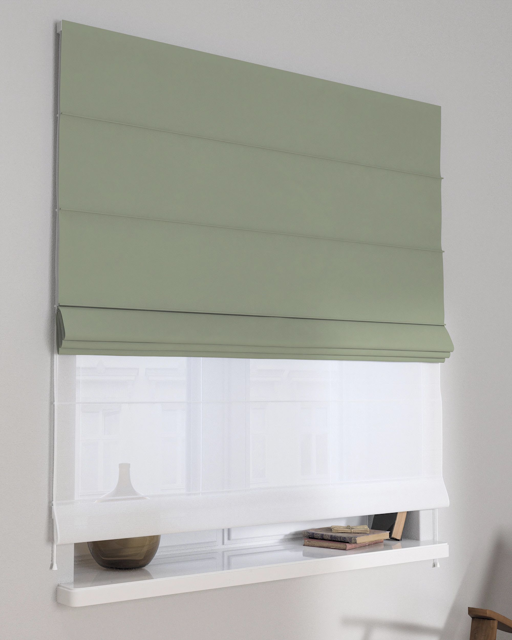 Vouwgordijn Duo kleur product groen