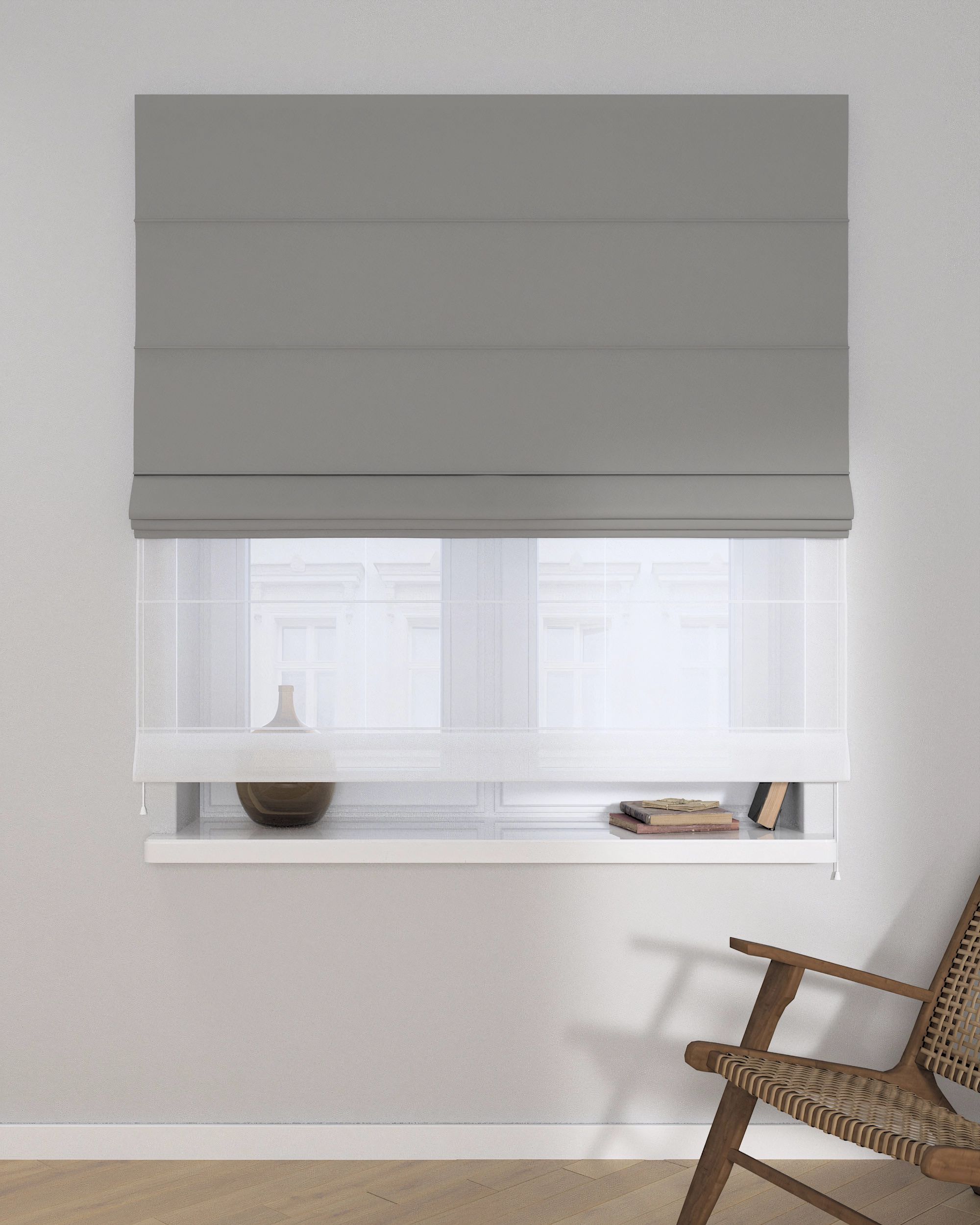 Vouwgordijn Duo kleur product grijs (hover)