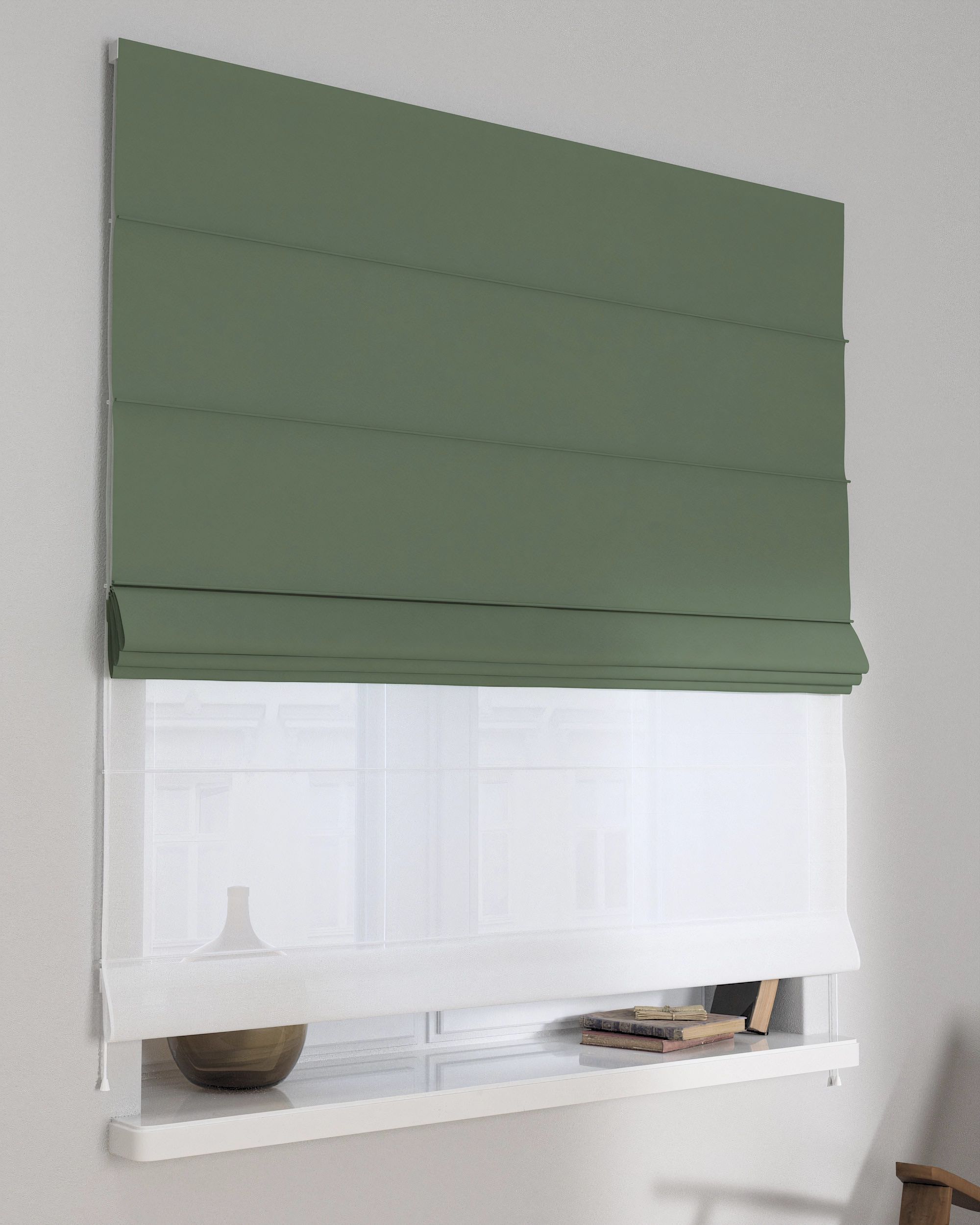 Vouwgordijn Duo kleur product groen