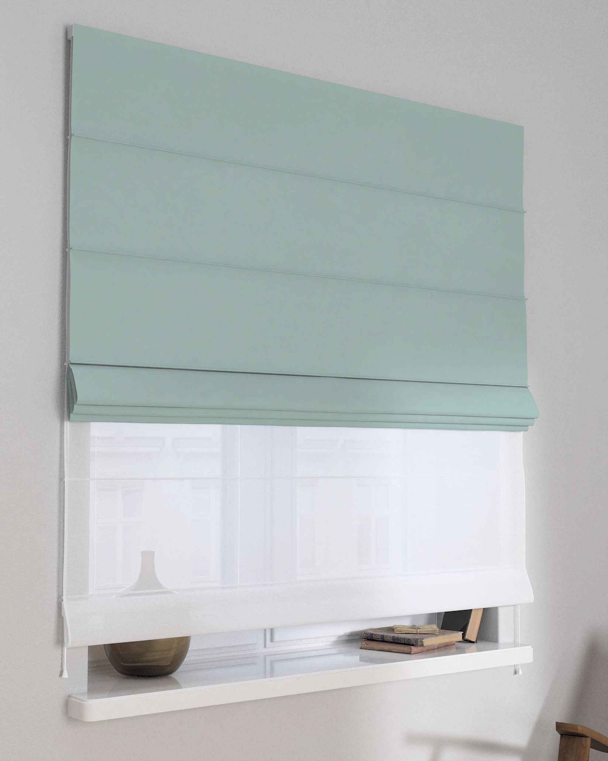 Vouwgordijn Duo kleur product blauw