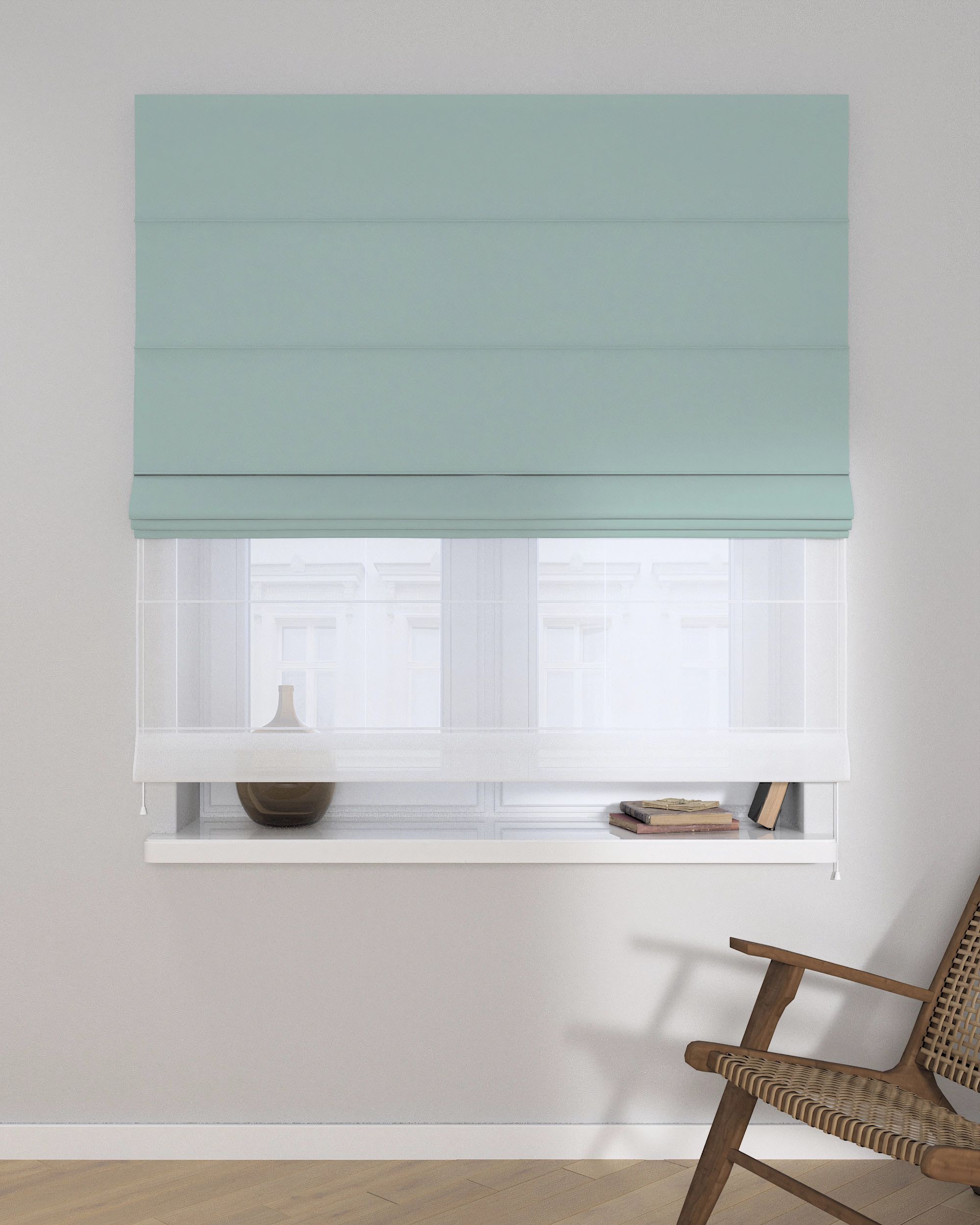 Vouwgordijn Duo kleur product blauw (hover)