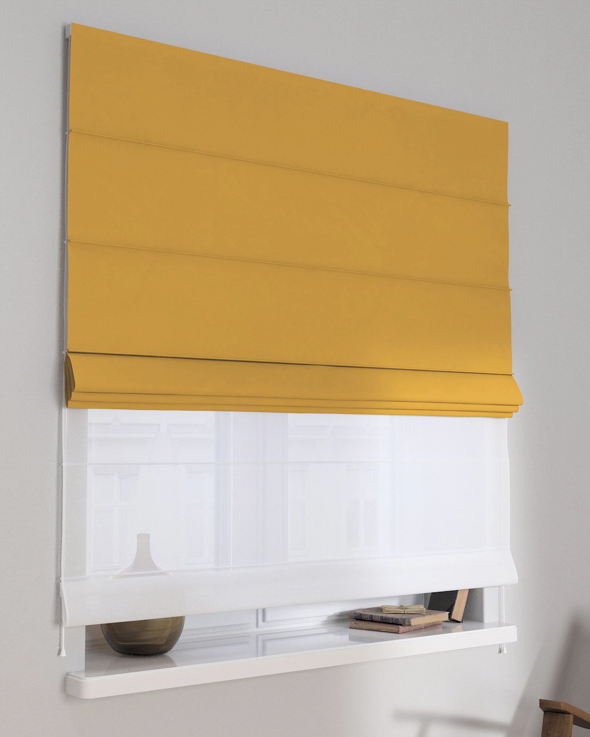 Vouwgordijn Duo kleur product geel