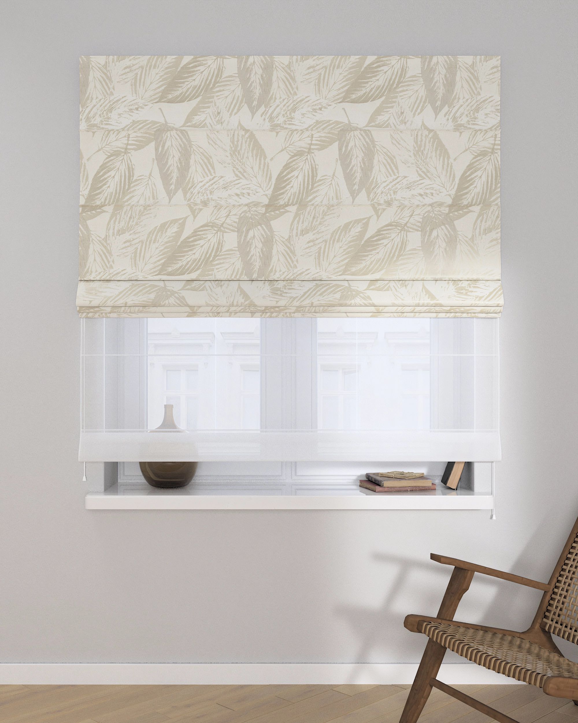 Vouwgordijn Duo kleur product groen stof glanzend, met structuur, met patroon (hover)