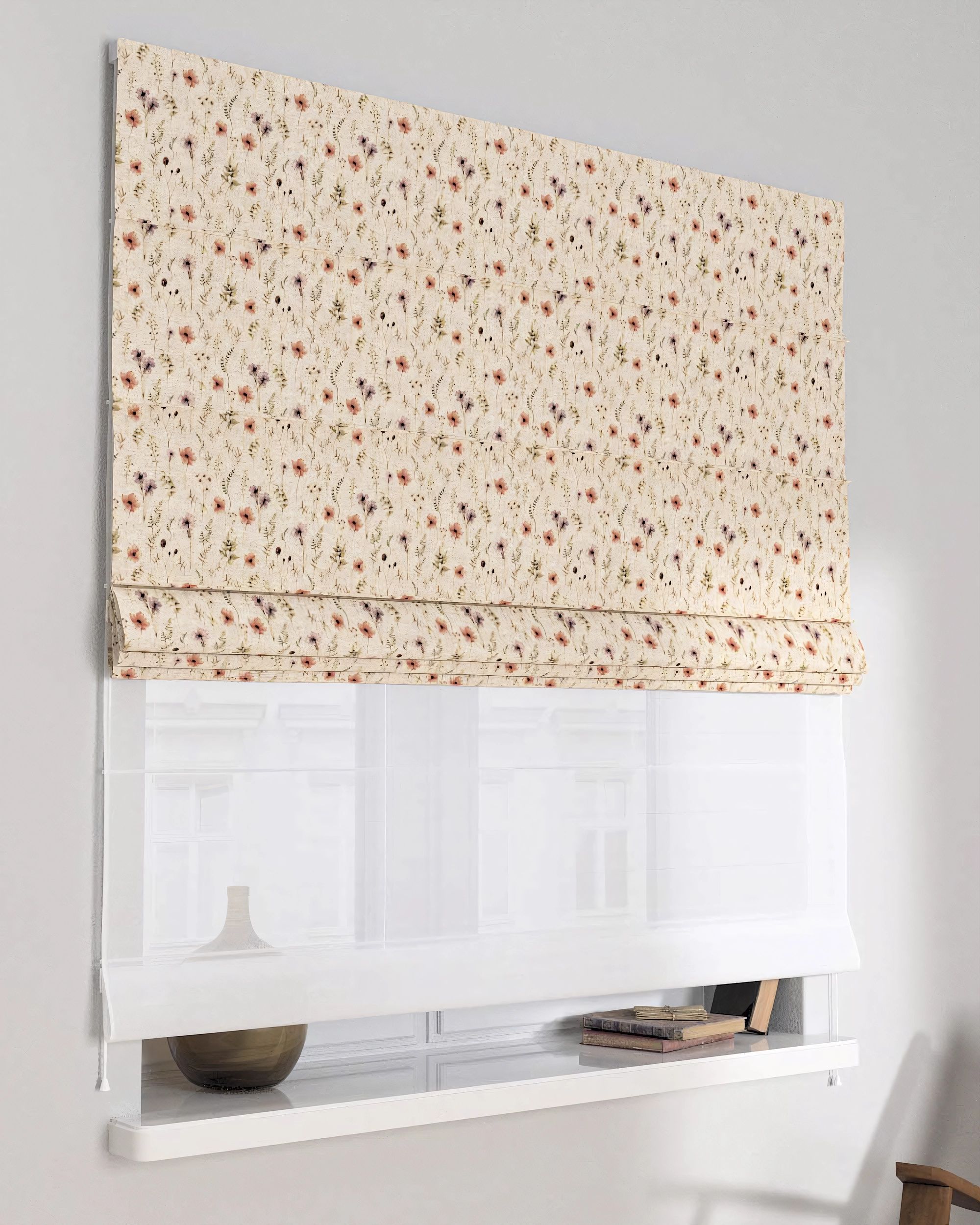 Vouwgordijn Duo kleur product meerkleurig stof met structuur, met patroon