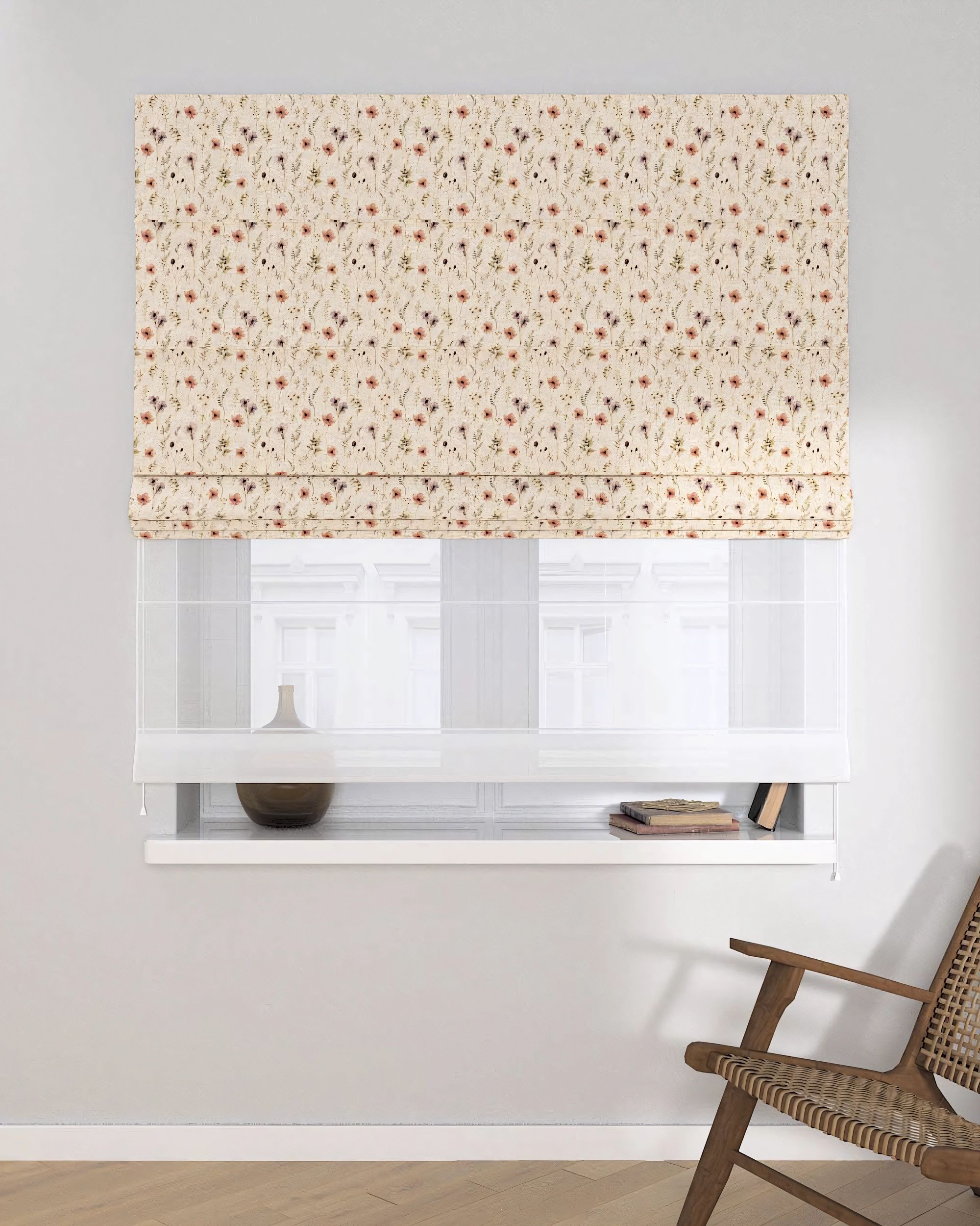 Vouwgordijn Duo kleur product meerkleurig stof met structuur, met patroon (hover)