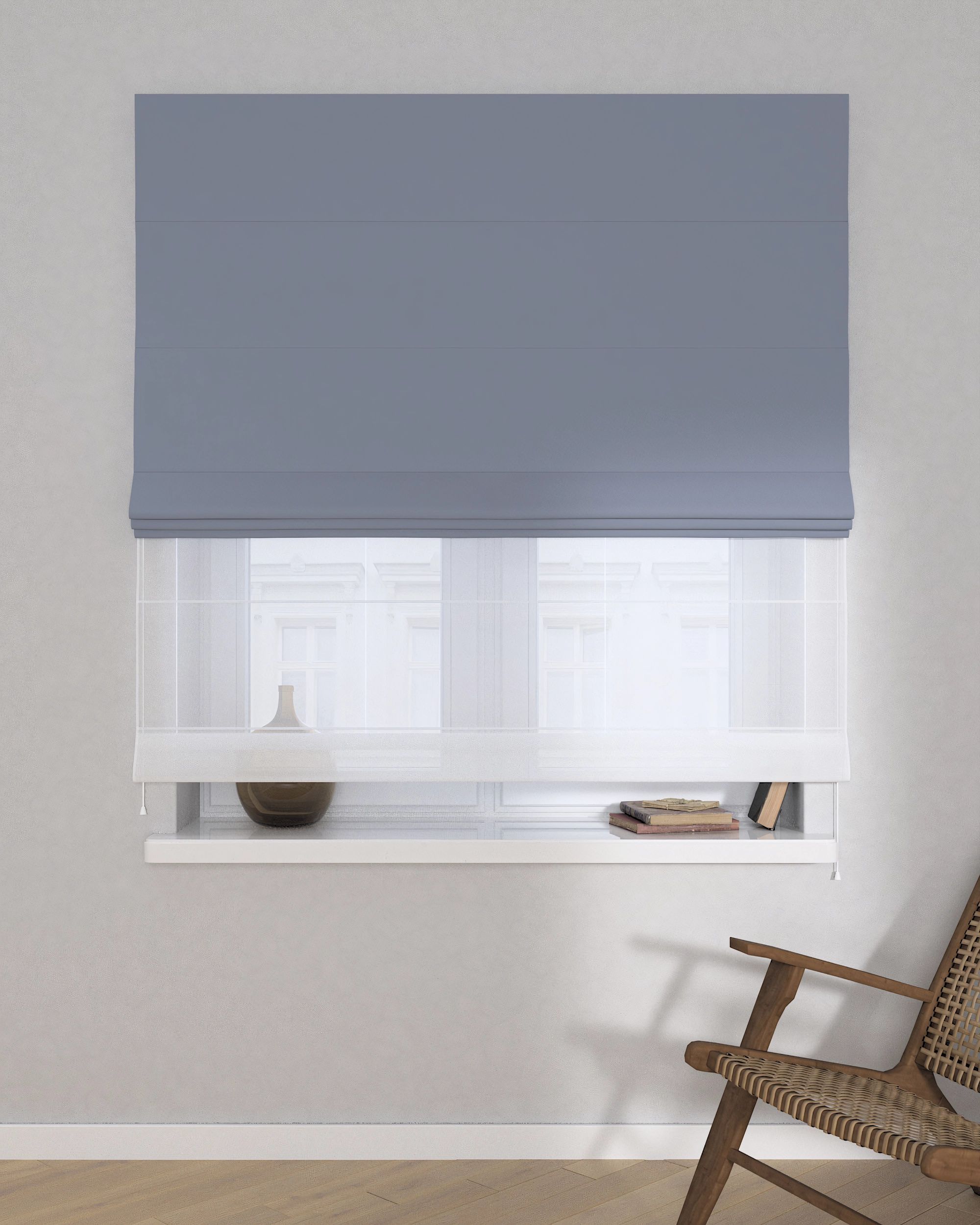 Vouwgordijn Duo kleur product grijs stof verduisterend (hover)