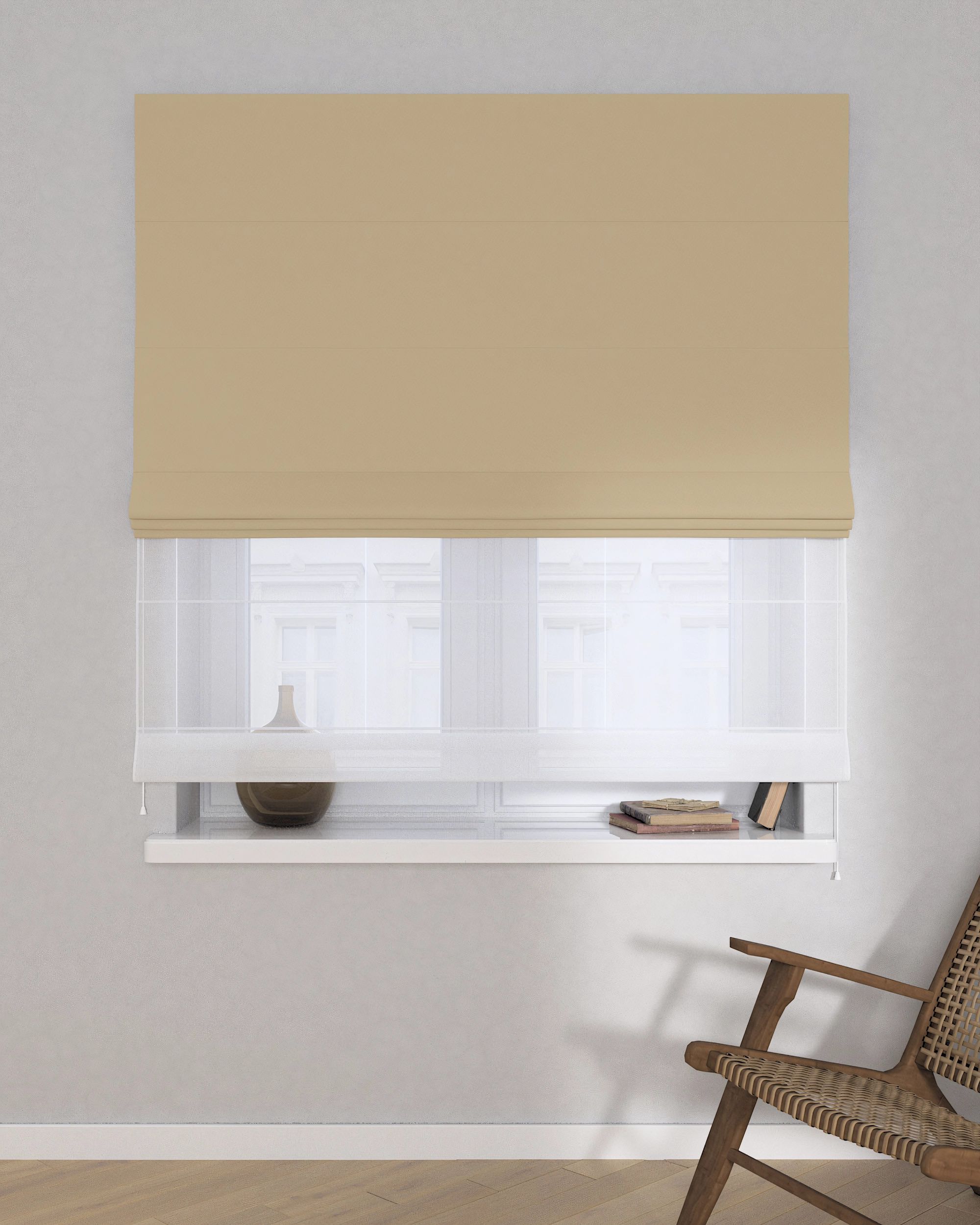 Vouwgordijn Duo kleur product goud stof verduisterend (hover)