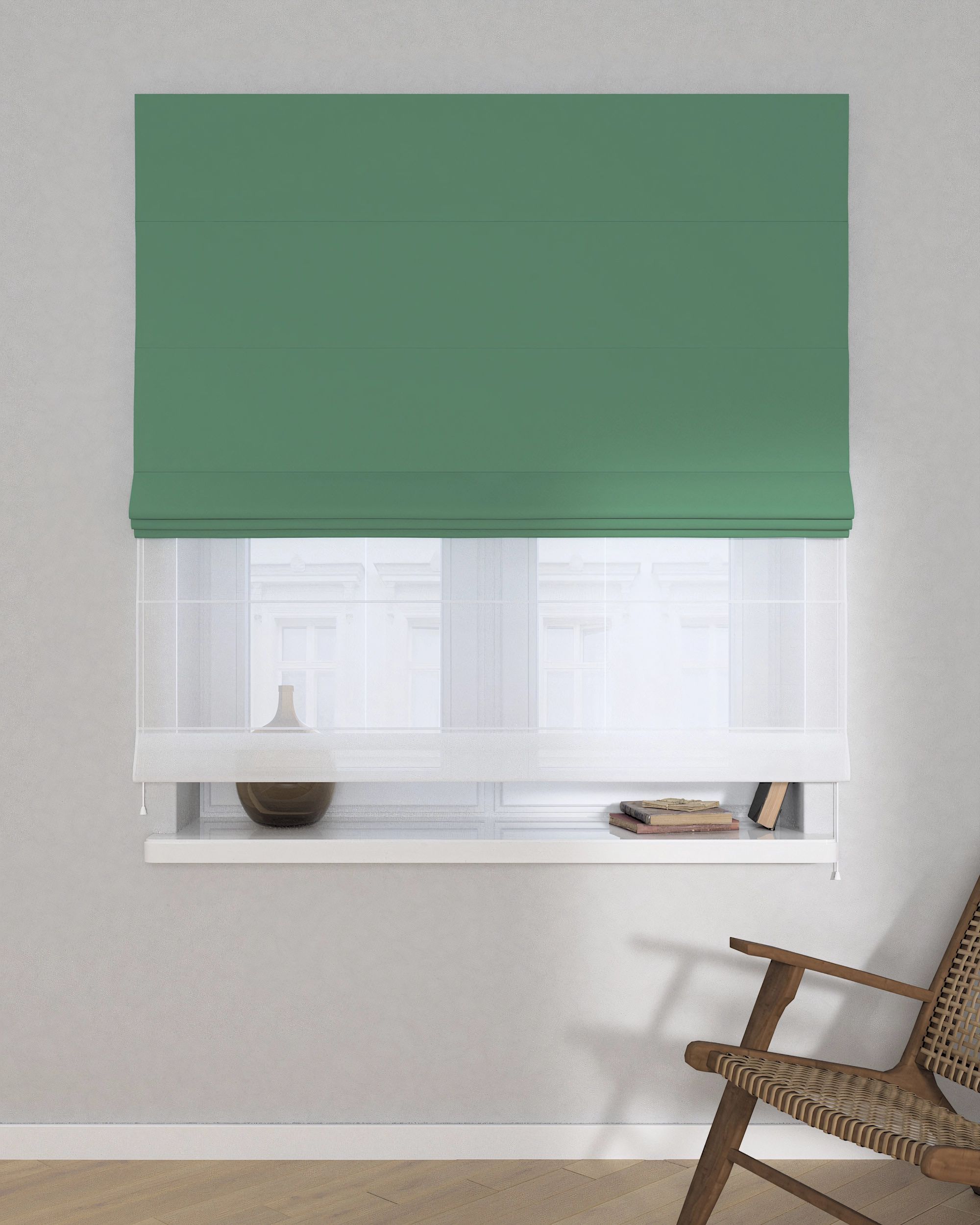 Vouwgordijn Duo kleur product groen stof verduisterend (hover)