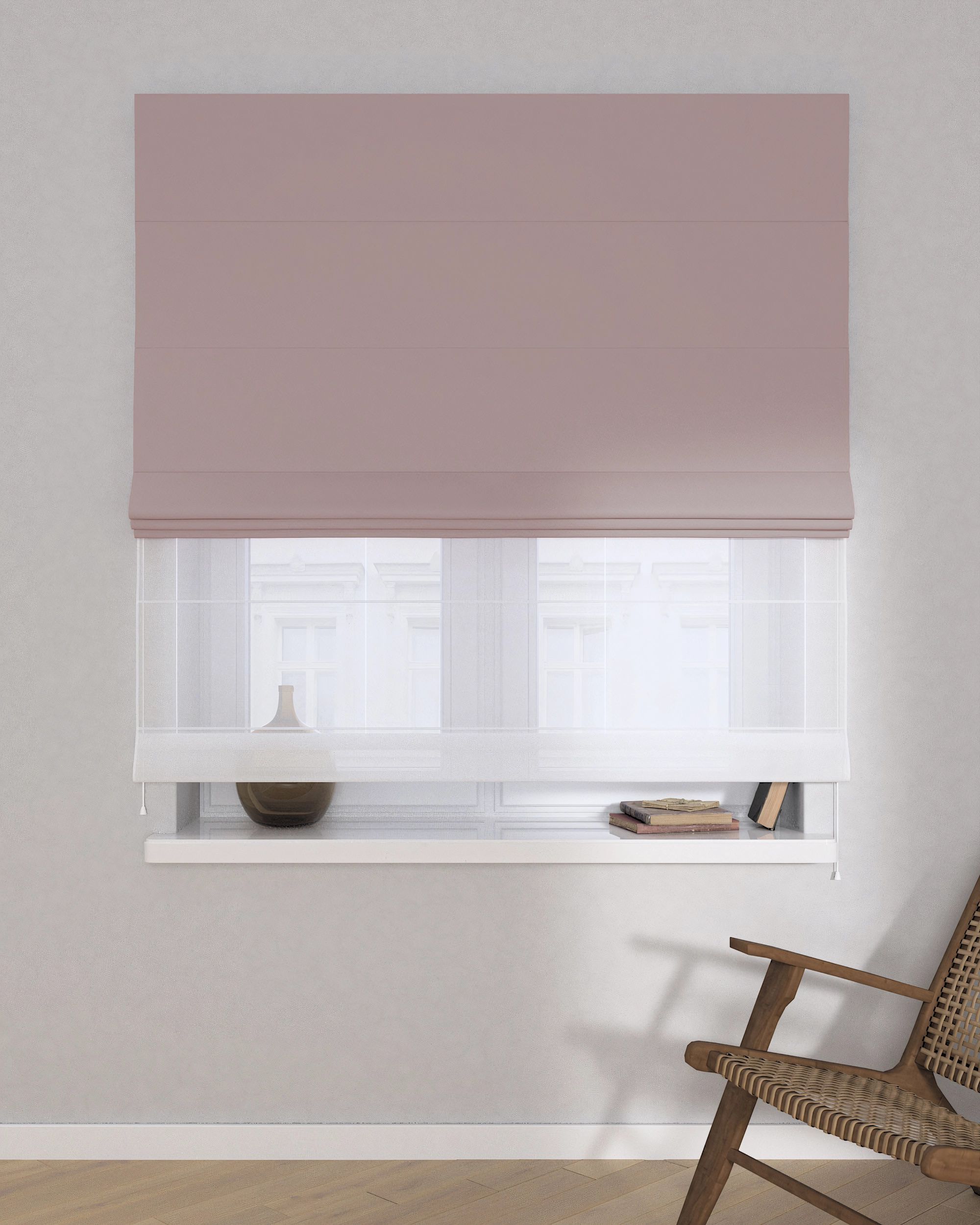 Vouwgordijn Duo kleur product roze stof verduisterend (hover)