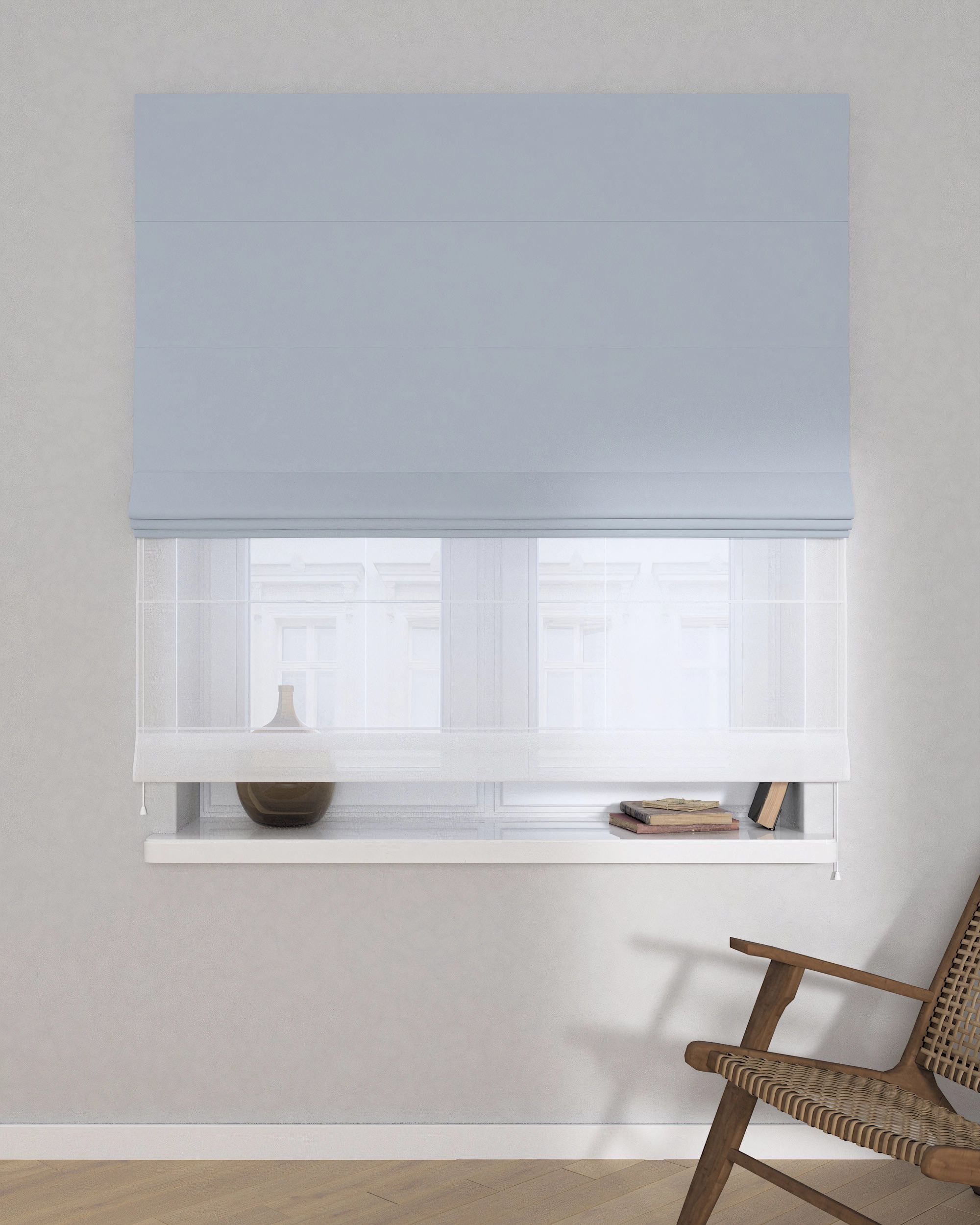 Vouwgordijn Duo kleur product grijs stof verduisterend (hover)