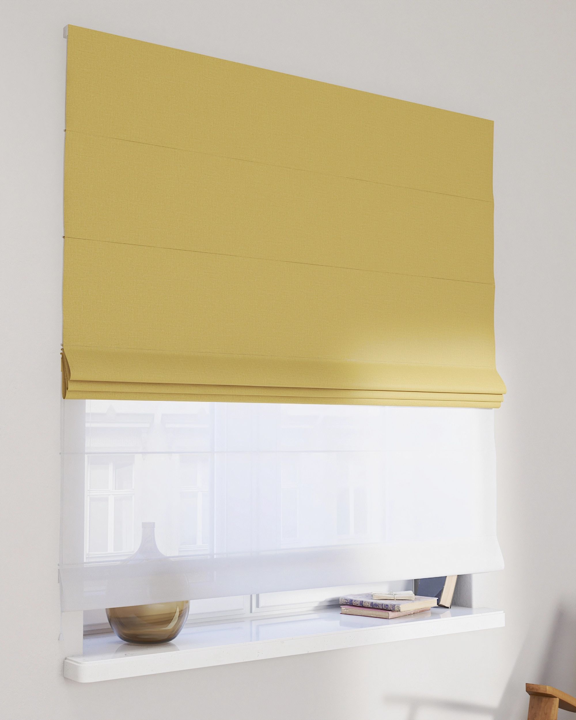 Vouwgordijn Duo kleur product bruin stof verduisterend