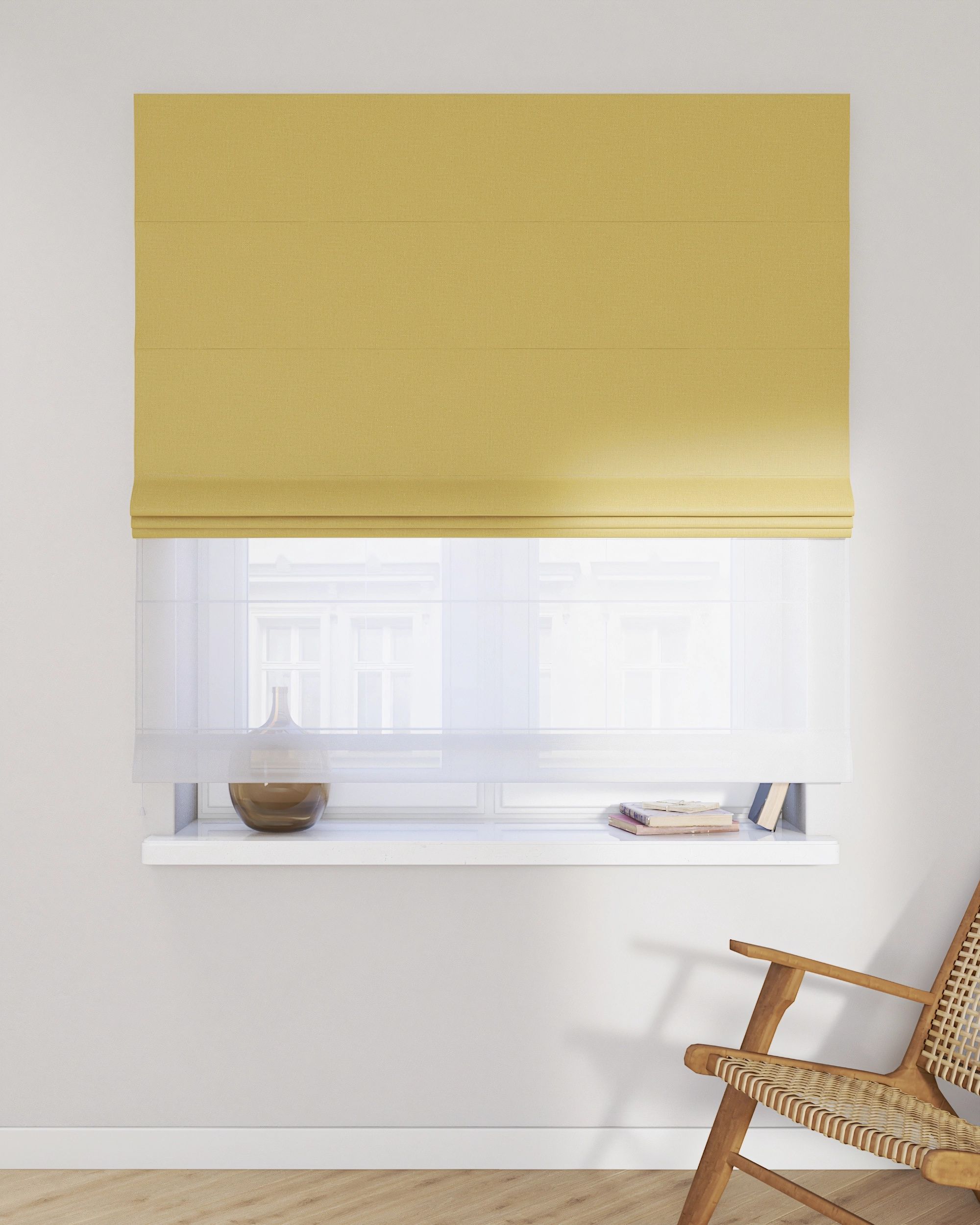 Vouwgordijn Duo kleur product bruin stof verduisterend (hover)