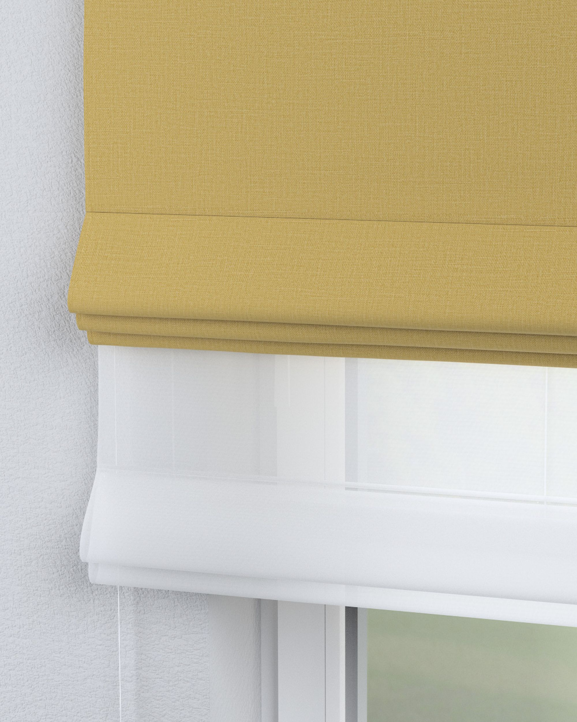 Vouwgordijn Duo kleur product geel stof met structuur, verduisterend (hover)