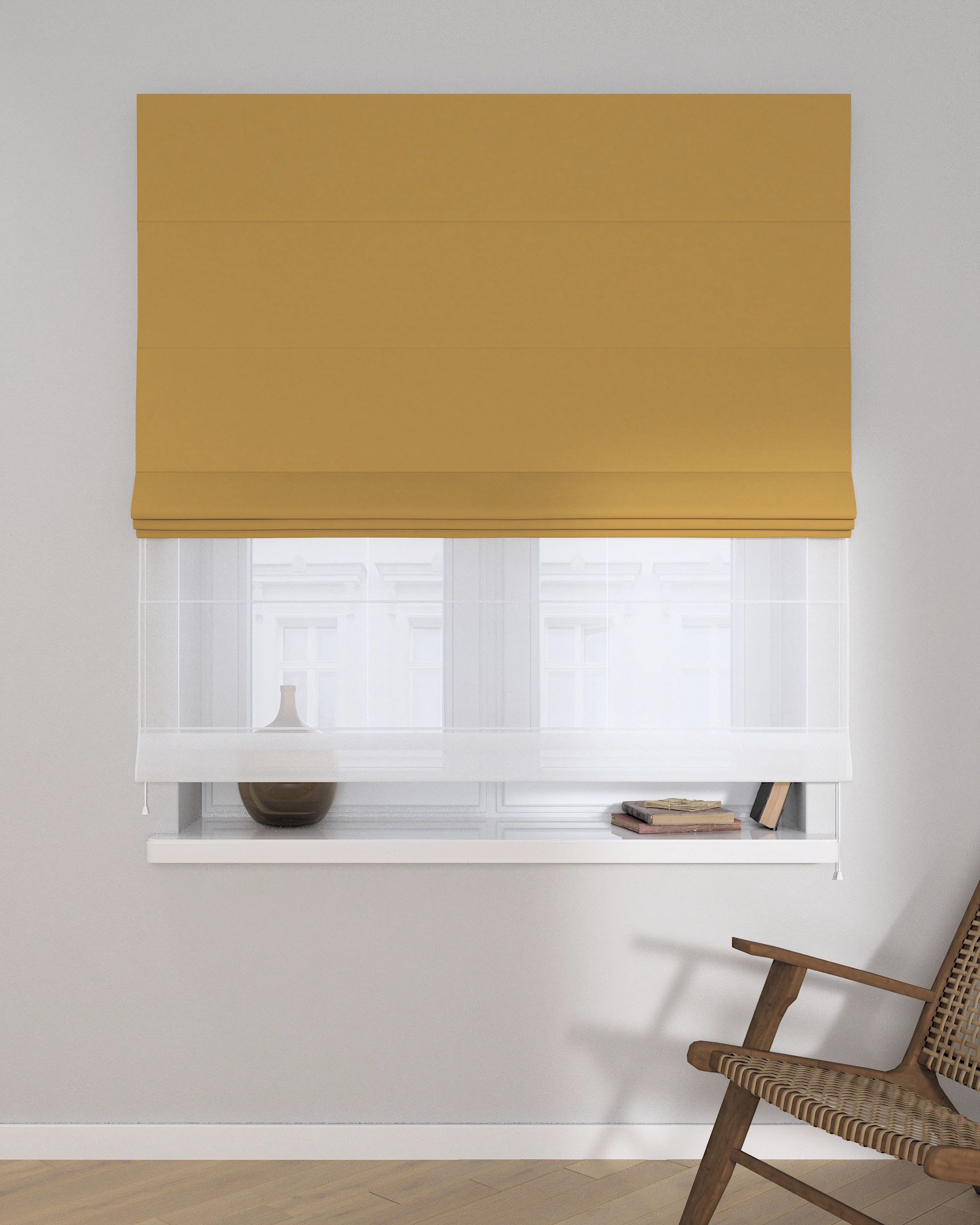 Vouwgordijn Duo kleur product geel stof verduisterend (hover)