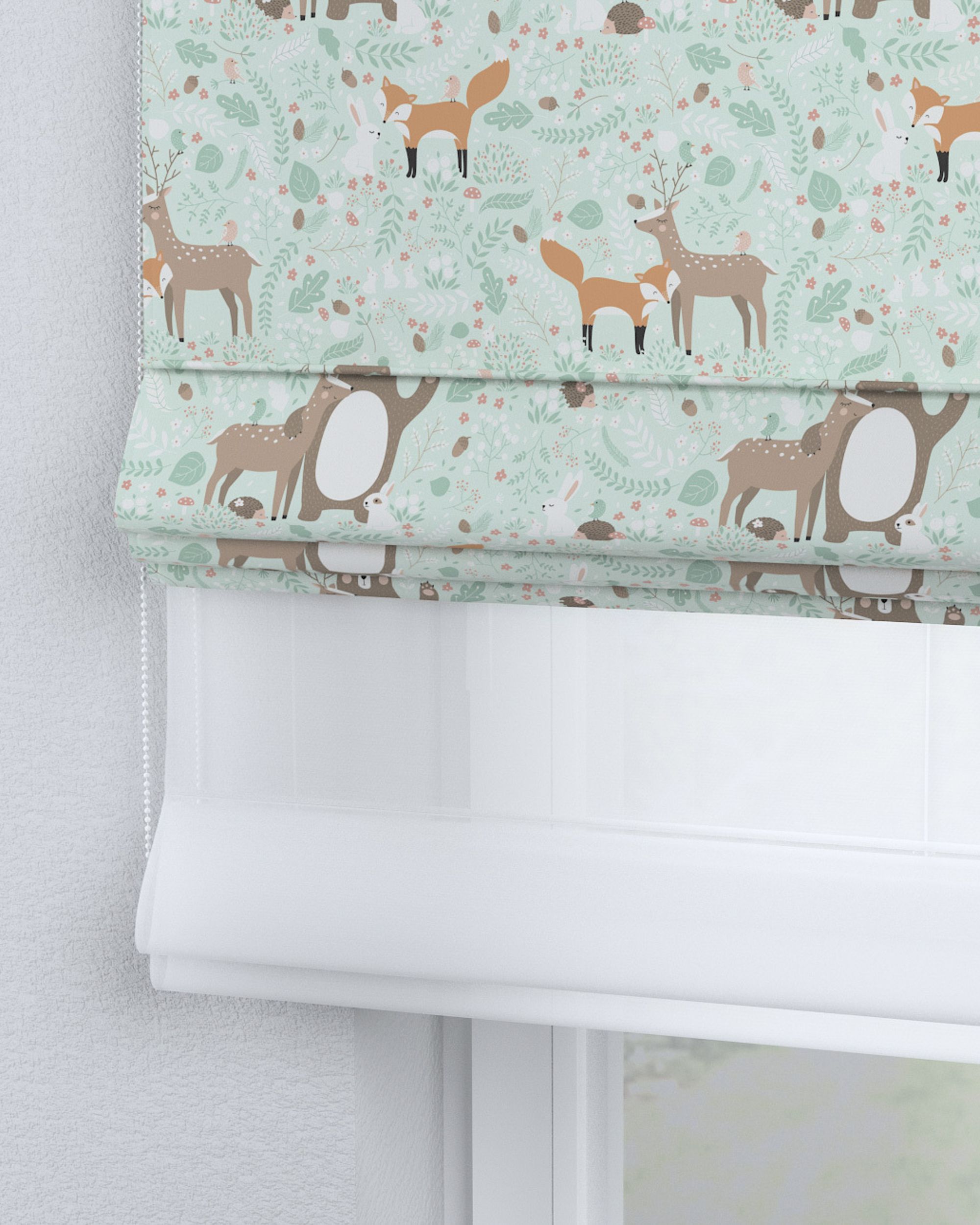 Vouwgordijn Duo kleur product groen stof met patroon (hover)