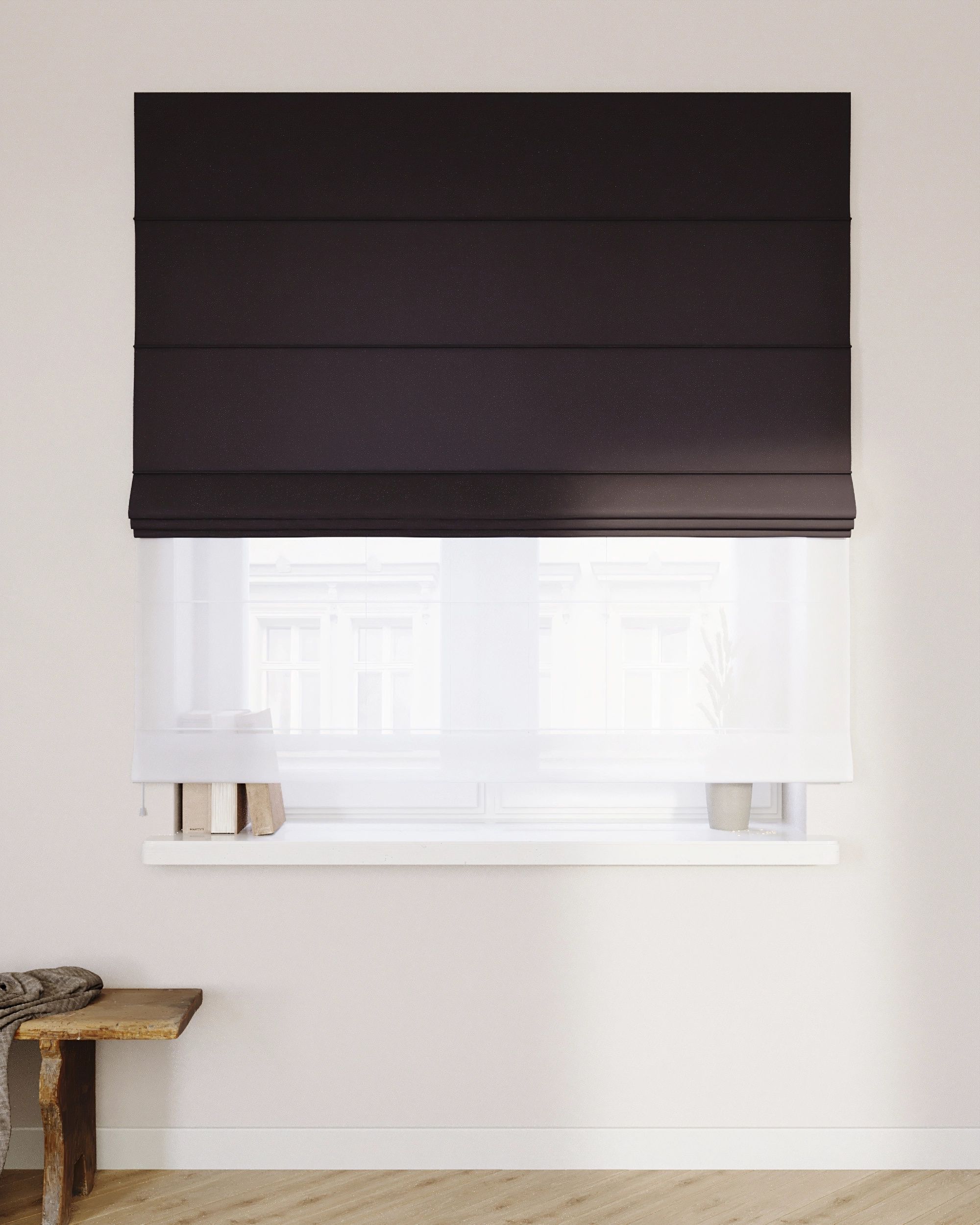 Vouwgordijn Duo kleur product grijs (hover)