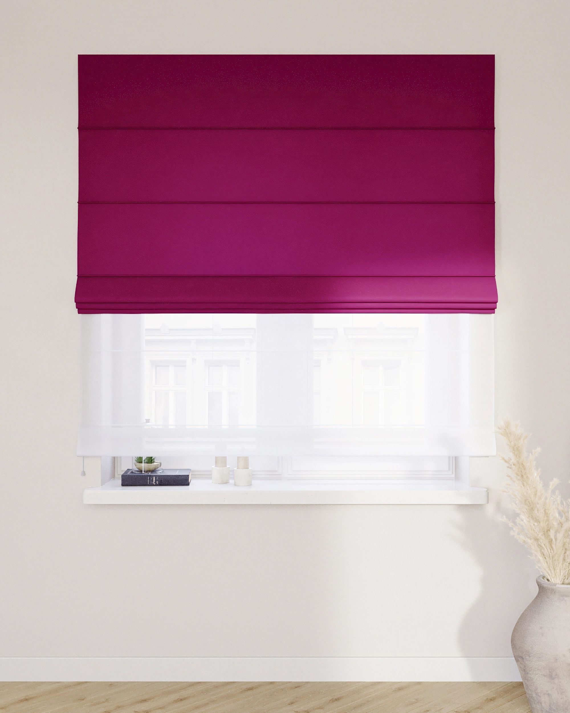Vouwgordijn Duo kleur product pruim (hover)