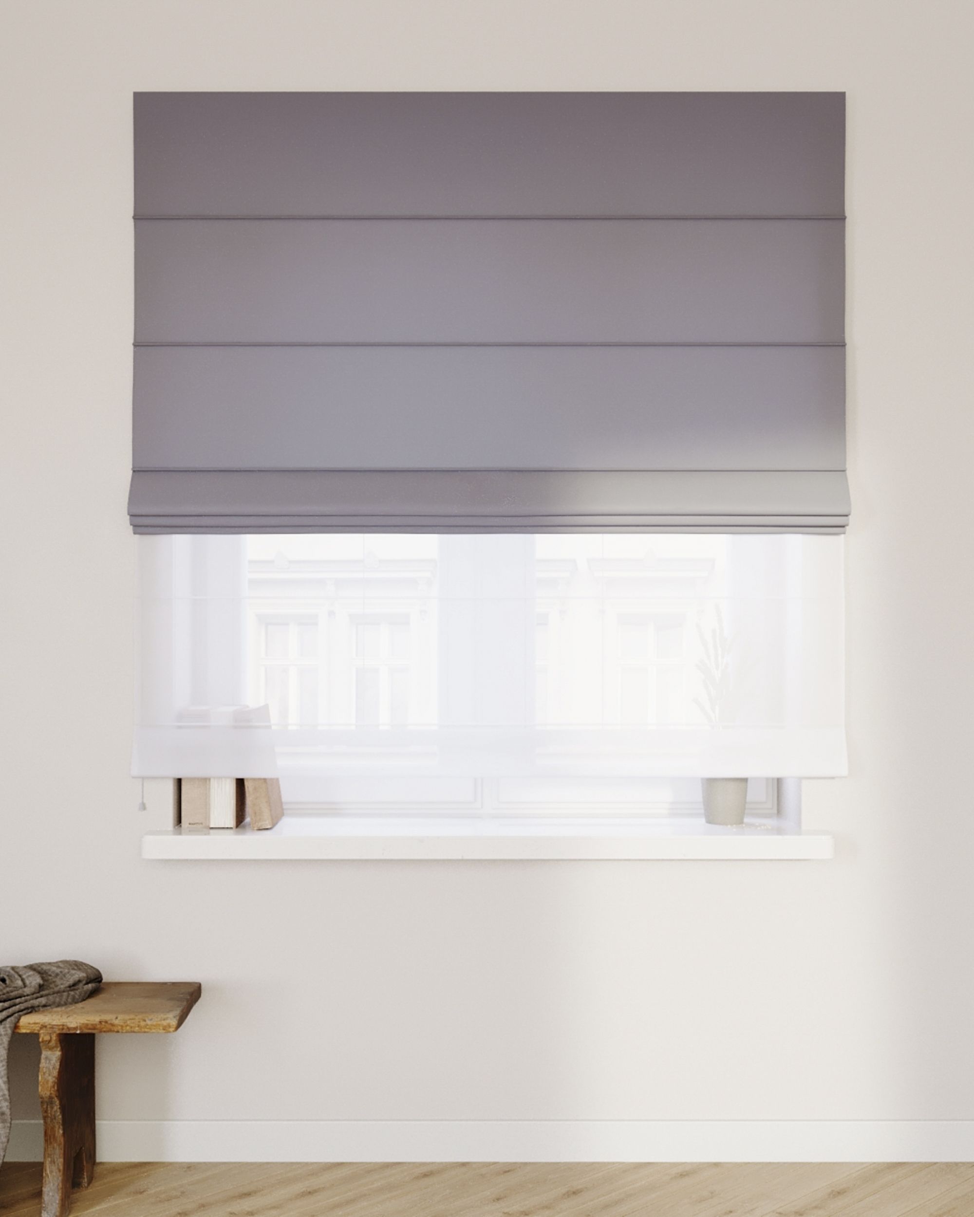 Vouwgordijn Duo kleur product grijs (hover)